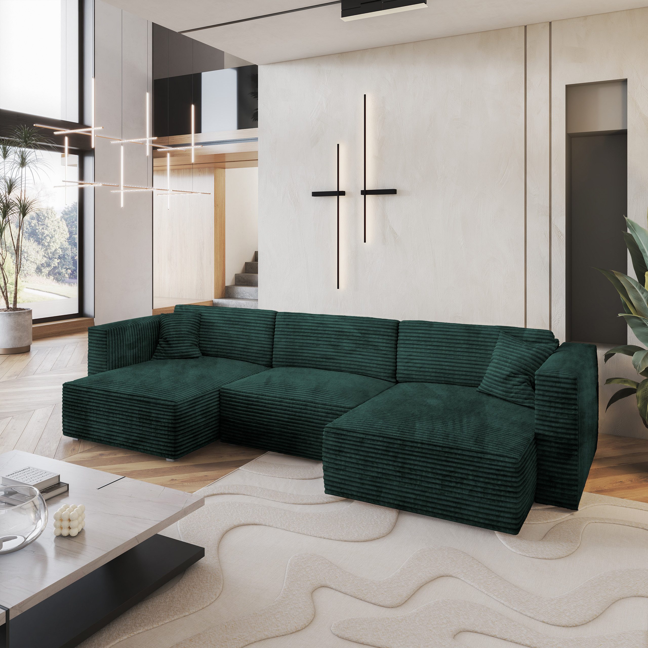 Masseno Ecksofa SARMO mit Schlaffunktion U-Form, günstig online kaufen