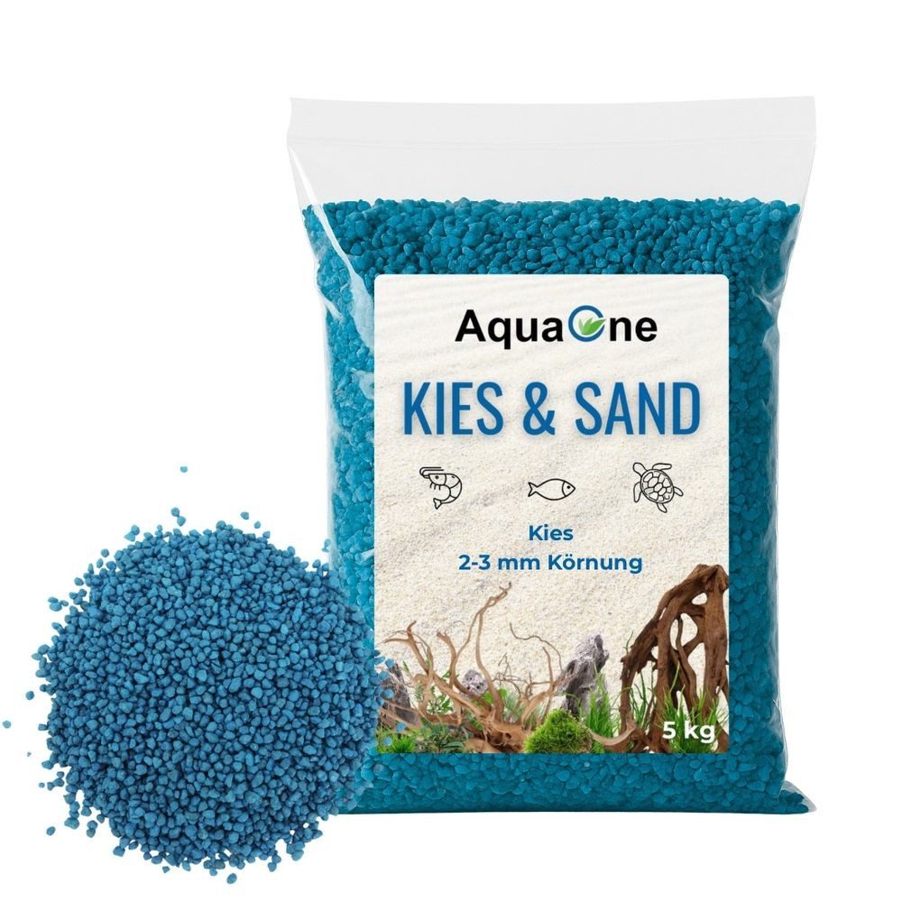 Aquaone Aquarienkies 5 kg Quarzkies Türkis (2-3 mm) – Premium Bodengrund für Aquarien