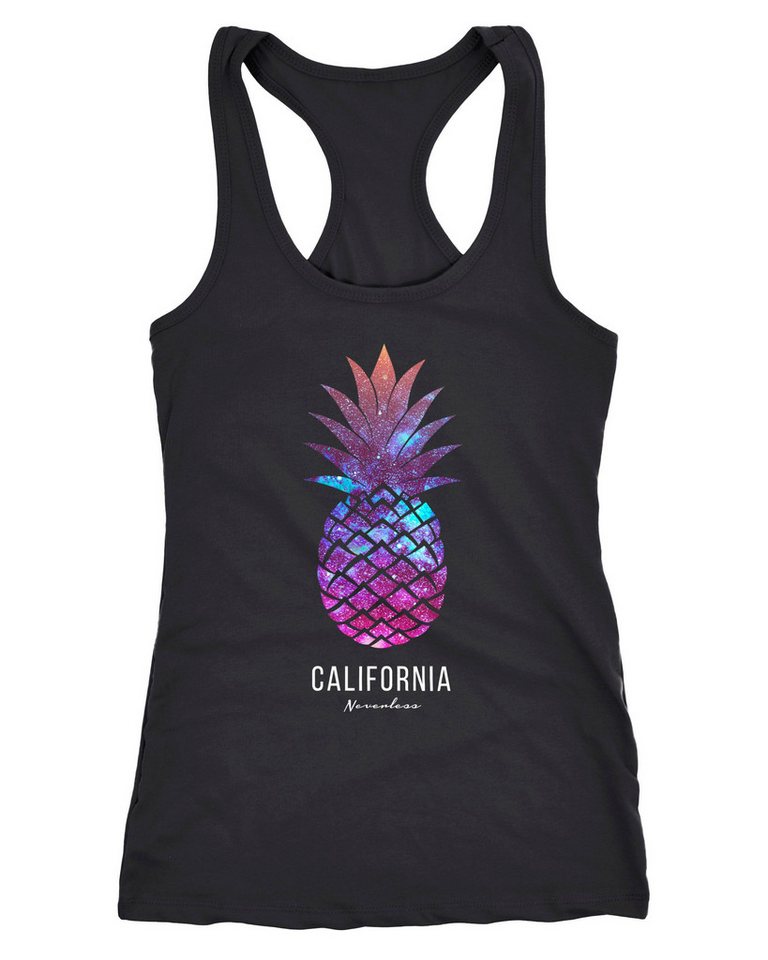 Neverless Tanktop Damen Tank-Top Ananas Galaxy Galaxie Wasser Ozean Racerback Neverless®
