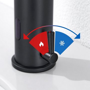 Auralum Küchenarmatur Infrarot Sensor Waschtischarmatur Automatik Wasserhahn Badarmatur Mischbatterie für Badezimmer