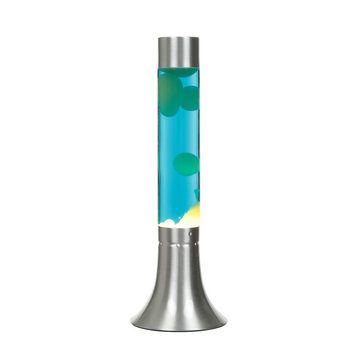 Licht-Erlebnisse Lavalampe YVONNE, Design Retro Lampe Blau Kabelschalter 38 cm hoch Tischleuchte