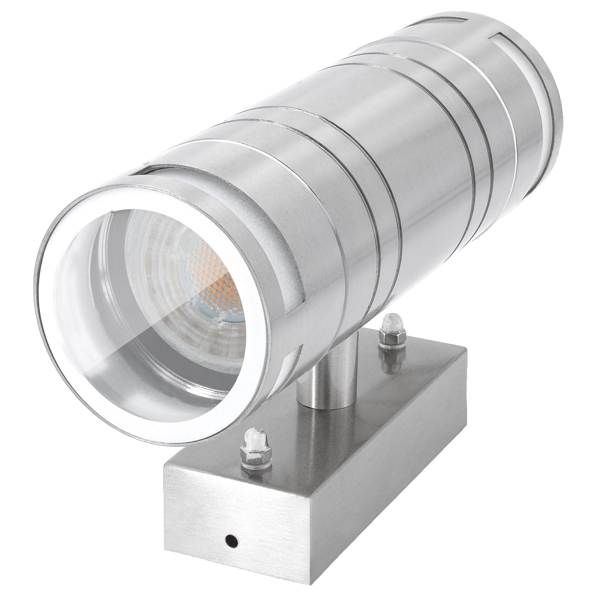 SSC-LUXon LED Außen-Wandleuchte Aussen-Wandleuchte Wandlampe up & down Aufbauleuchte, IP44 Edelstahl, Warmweiß bis Tageslicht