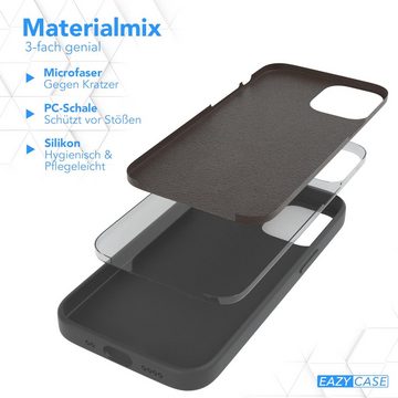 EAZY CASE Handyhülle Premium Silikon Case für Apple iPhone 12 Mini 5,4 Zoll, Schutzhülle mit Kameraschutz Back Cover Hülle Slimcover Anthrazit Grau