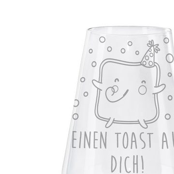 Mr. & Mrs. Panda Weißweinglas Toast Party - Transparent - Geschenk, Freundin, Hochwertige Weinacces, Premium Glas, Liebevoll gestaltet