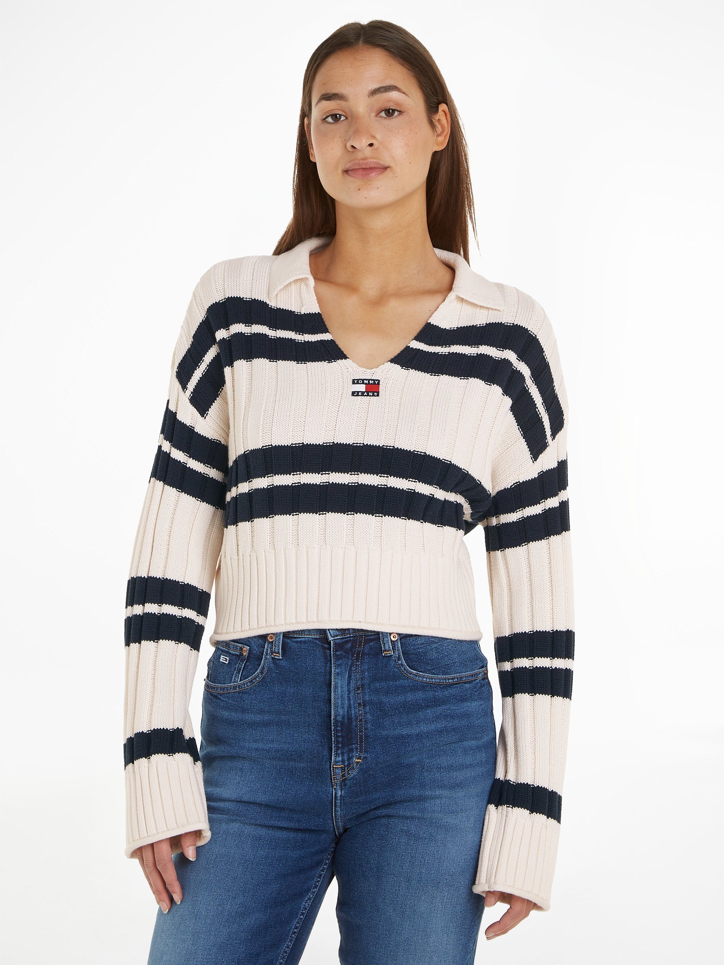 Tommy Jeans Strickpullover mit Front-Logoprägung