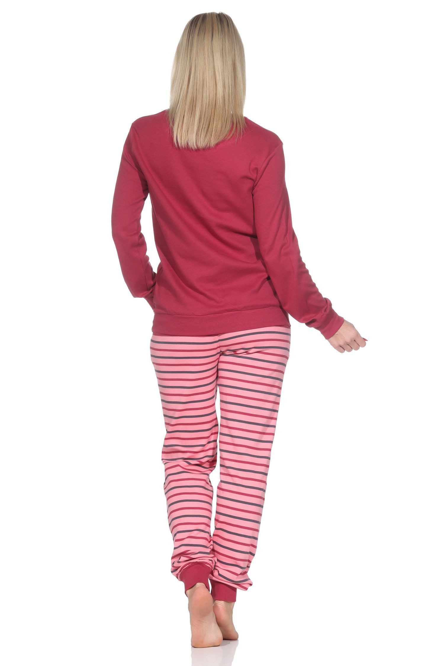 Normann Pyjama Normann Damen Schlafanzug in Kuschel Interlock Qualität + Tiermotiv