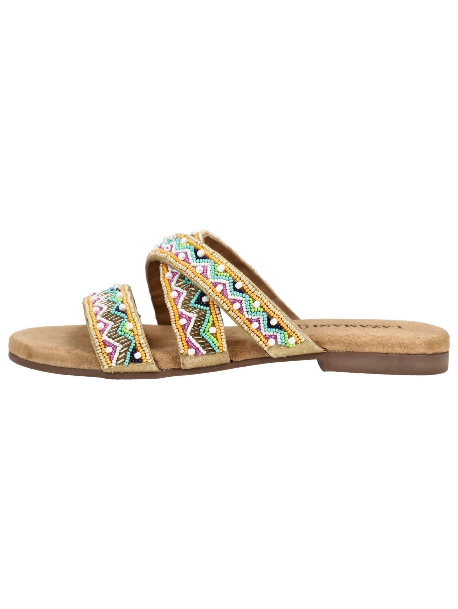 Lazamani Lazamani Pantoletten Leder/Textil Pantolette