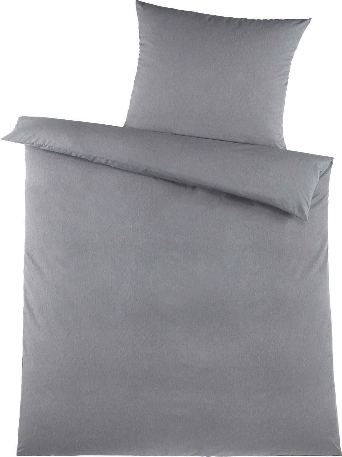 KH-Haushaltshandel Bettwäsche 2-tlg. Bettwäsche 135x200+80x80cm, grau günstig online kaufen