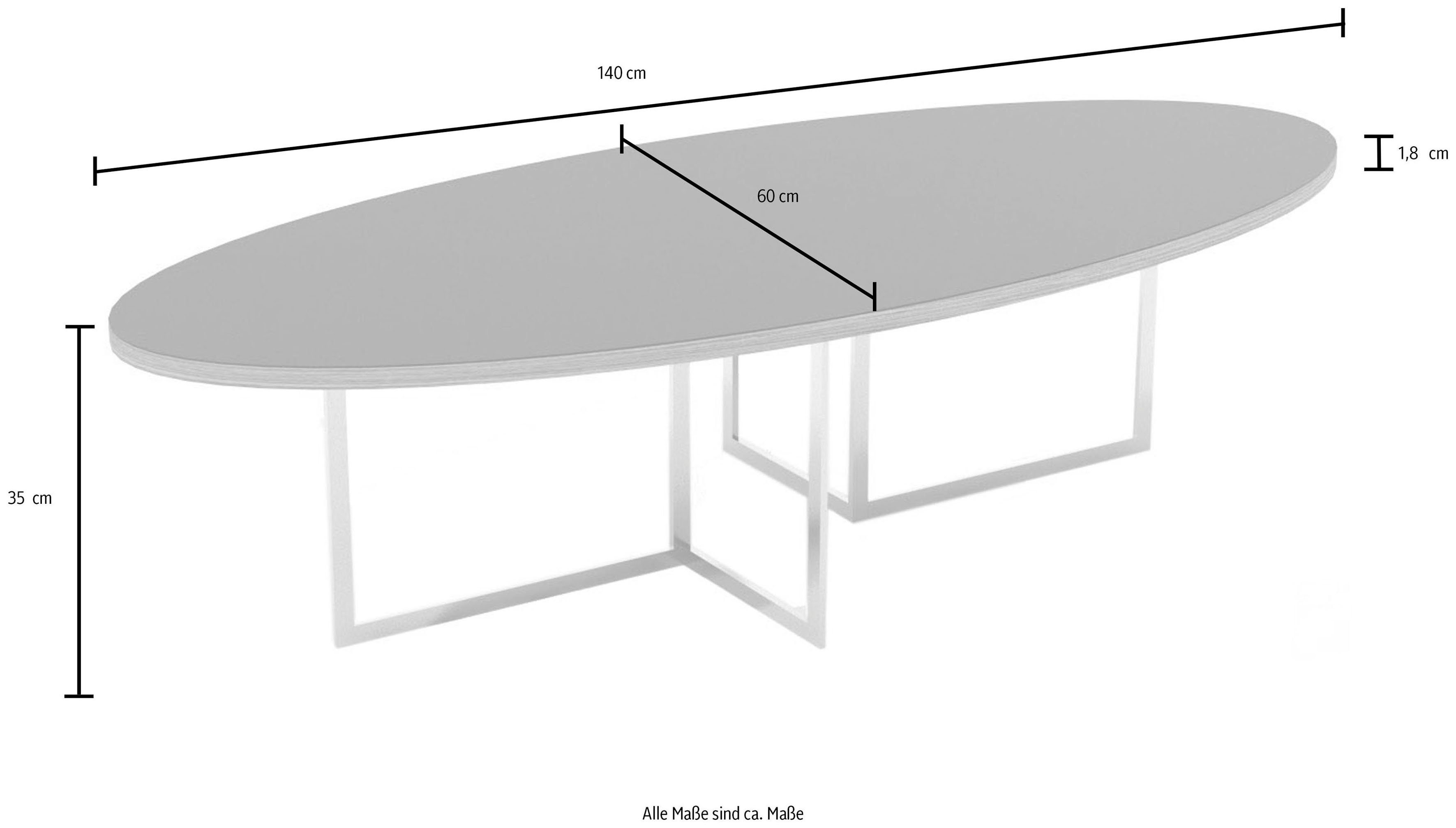 HASSE COLLECTION Couchtisch Anthrazit zwei Linoleumausführungen in 7610, MÖBEL