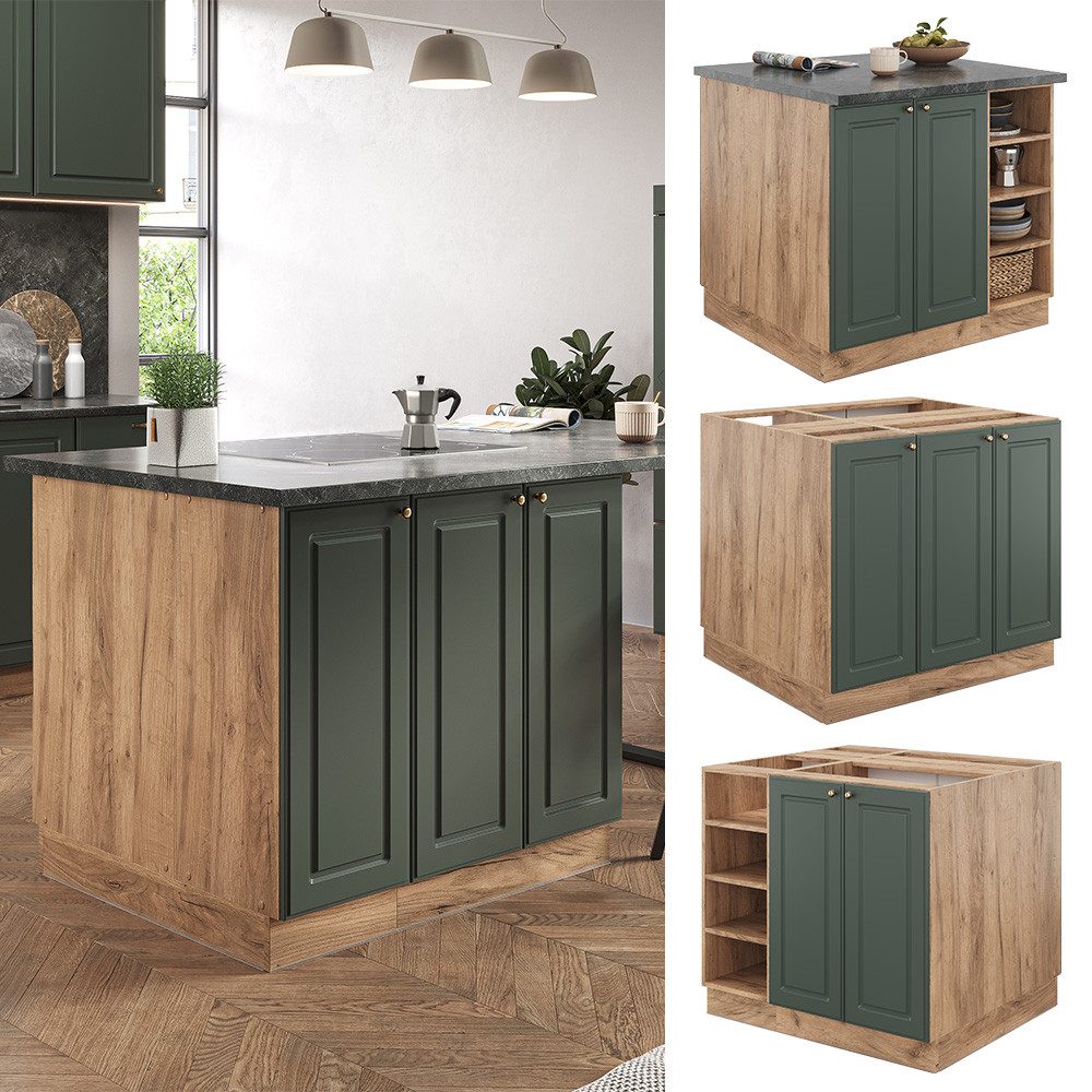 Vicco Unterschrank Fame-Line, Grün-Gold Landhaus/Eiche, 90 günstig online kaufen