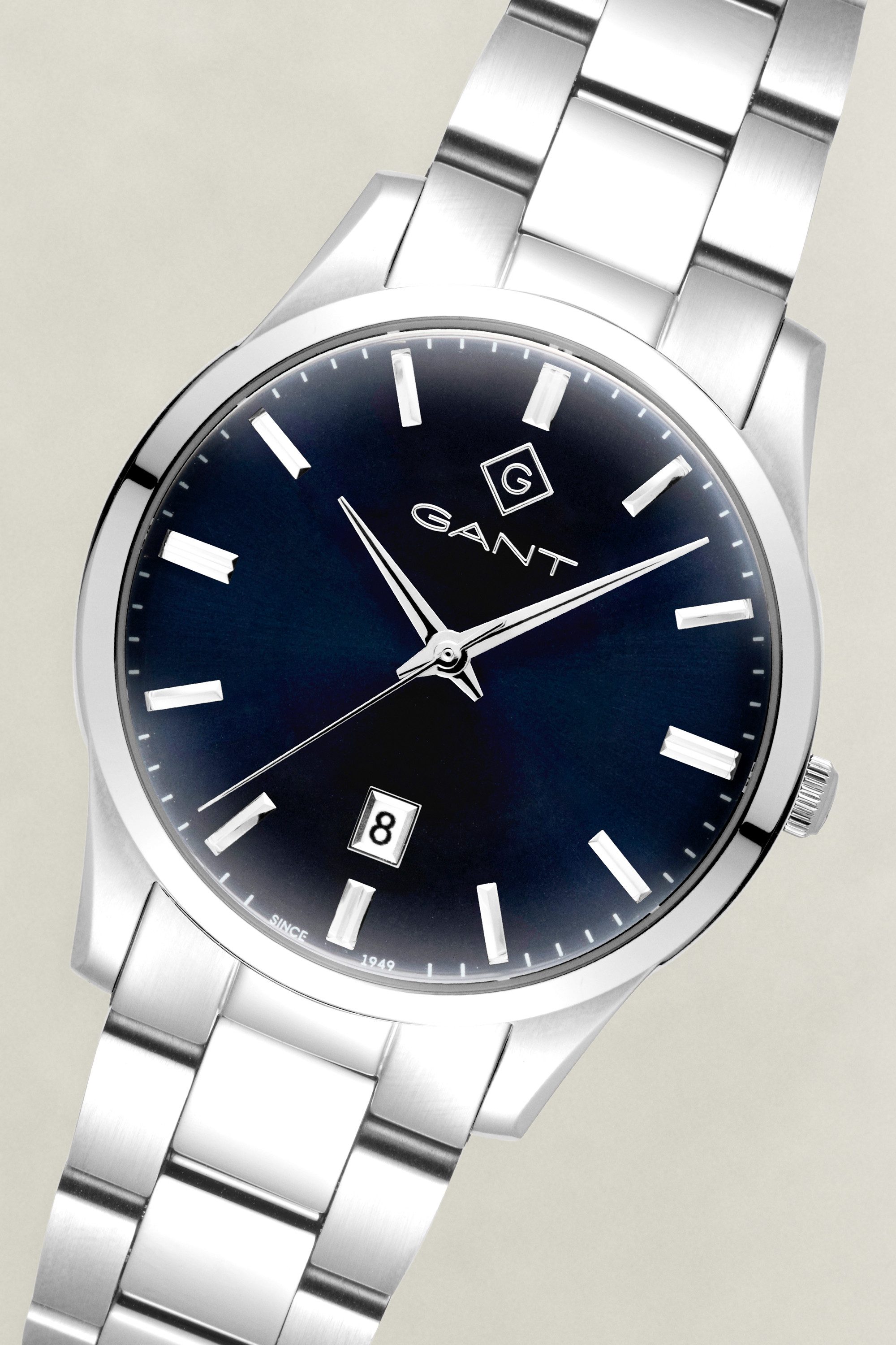 Gant Quarzuhr Taunton G208002, Armbanduhr, Herrenuhr, Edelstahlarmband, analog, Tag