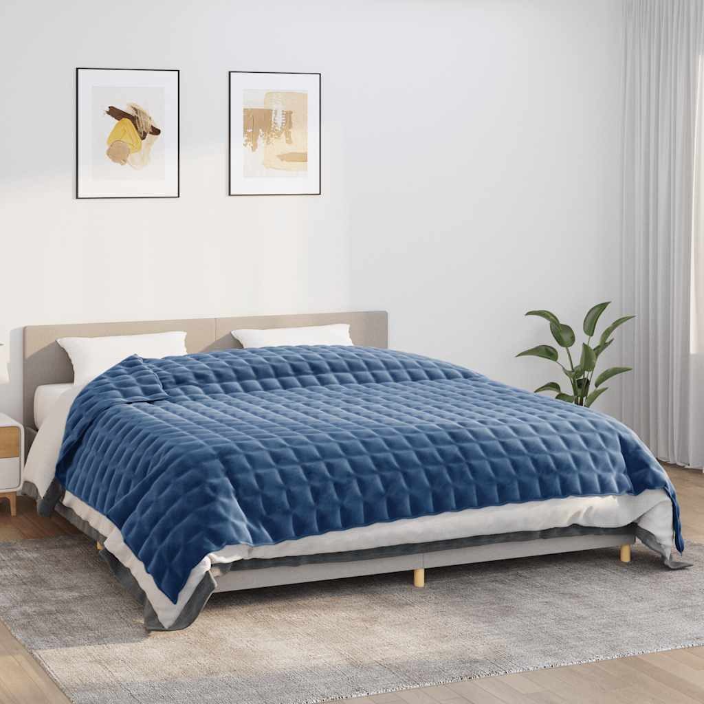 vidaXL Bettüberwurf Gewichtsdecke Blau 220x260 cm 11 kg Stoff