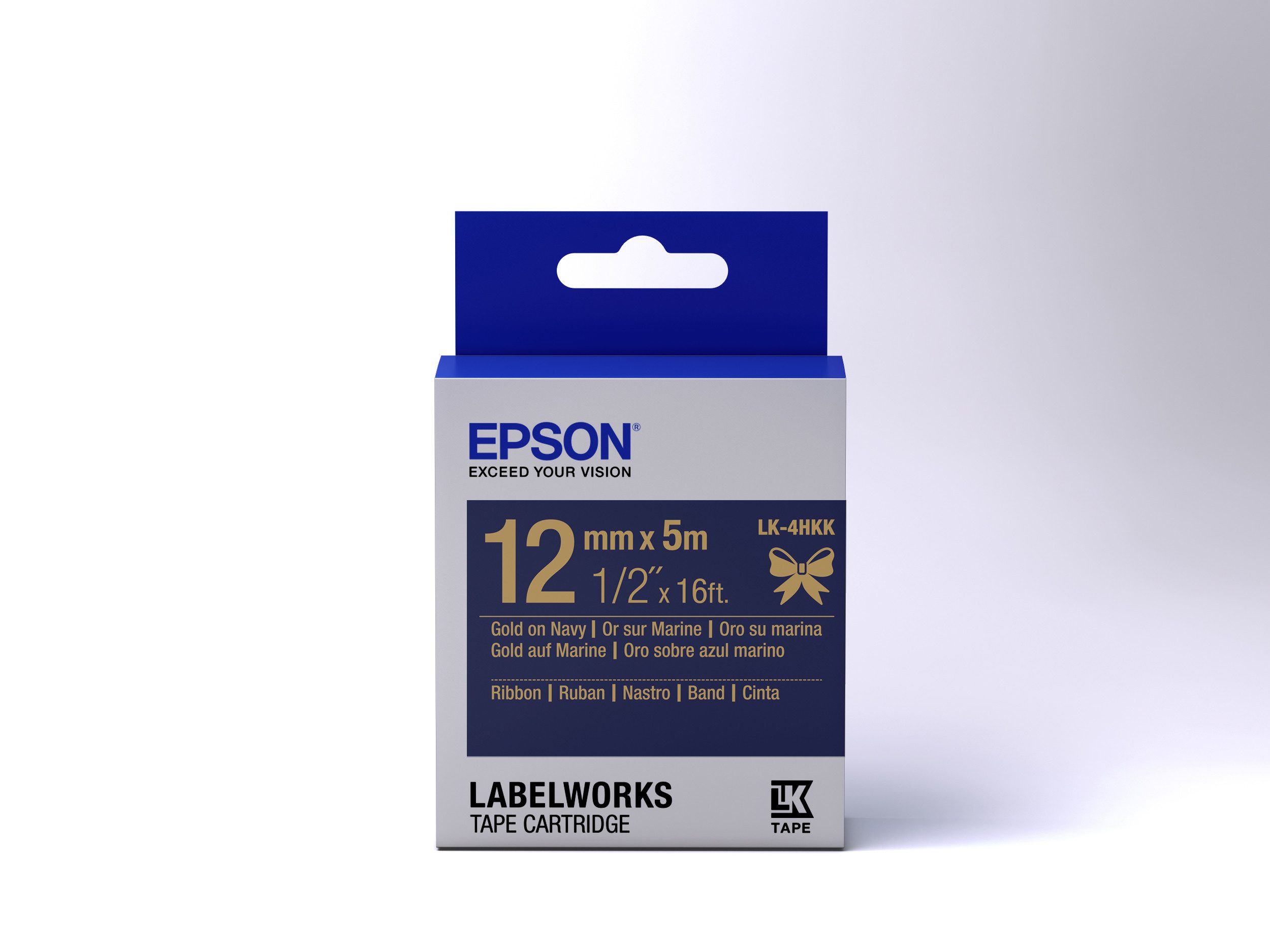 Epson - Satinband Navy / Schrift Gold 12mm C53S654002 Tintenpatrone