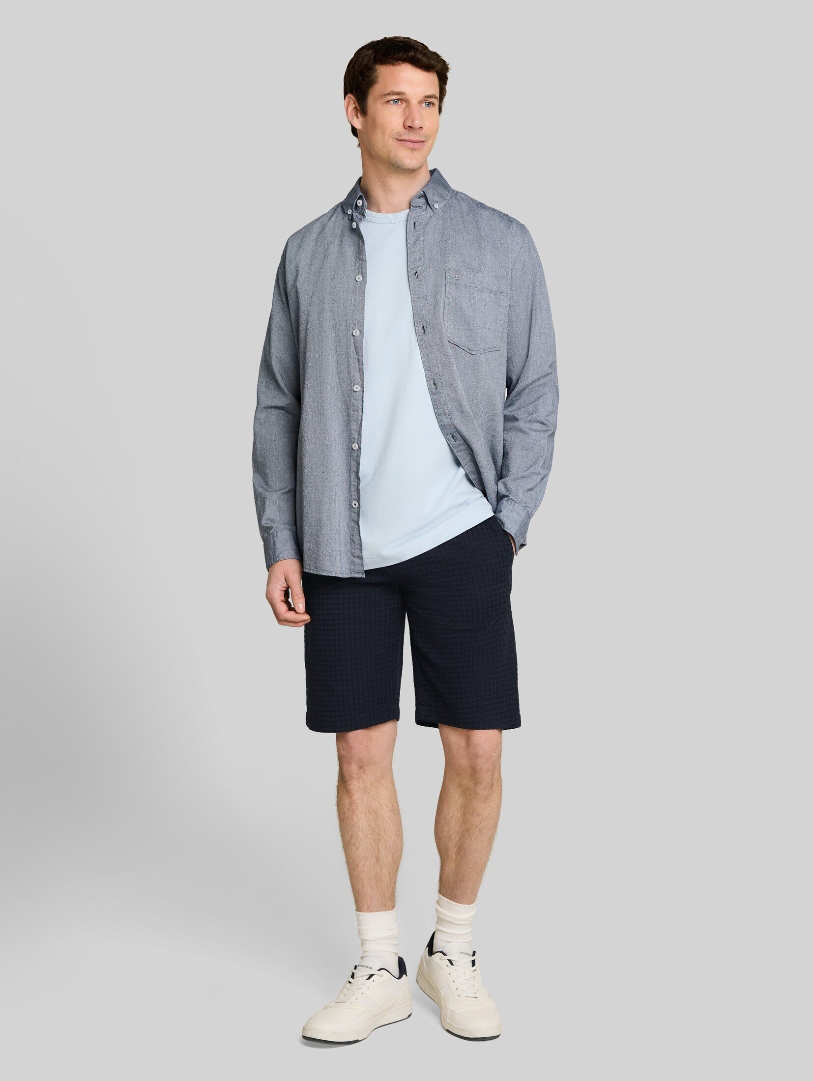 TOM TAILOR Shorts Hosen & Chino Jacquard Chino Shorts aus Baumwolle