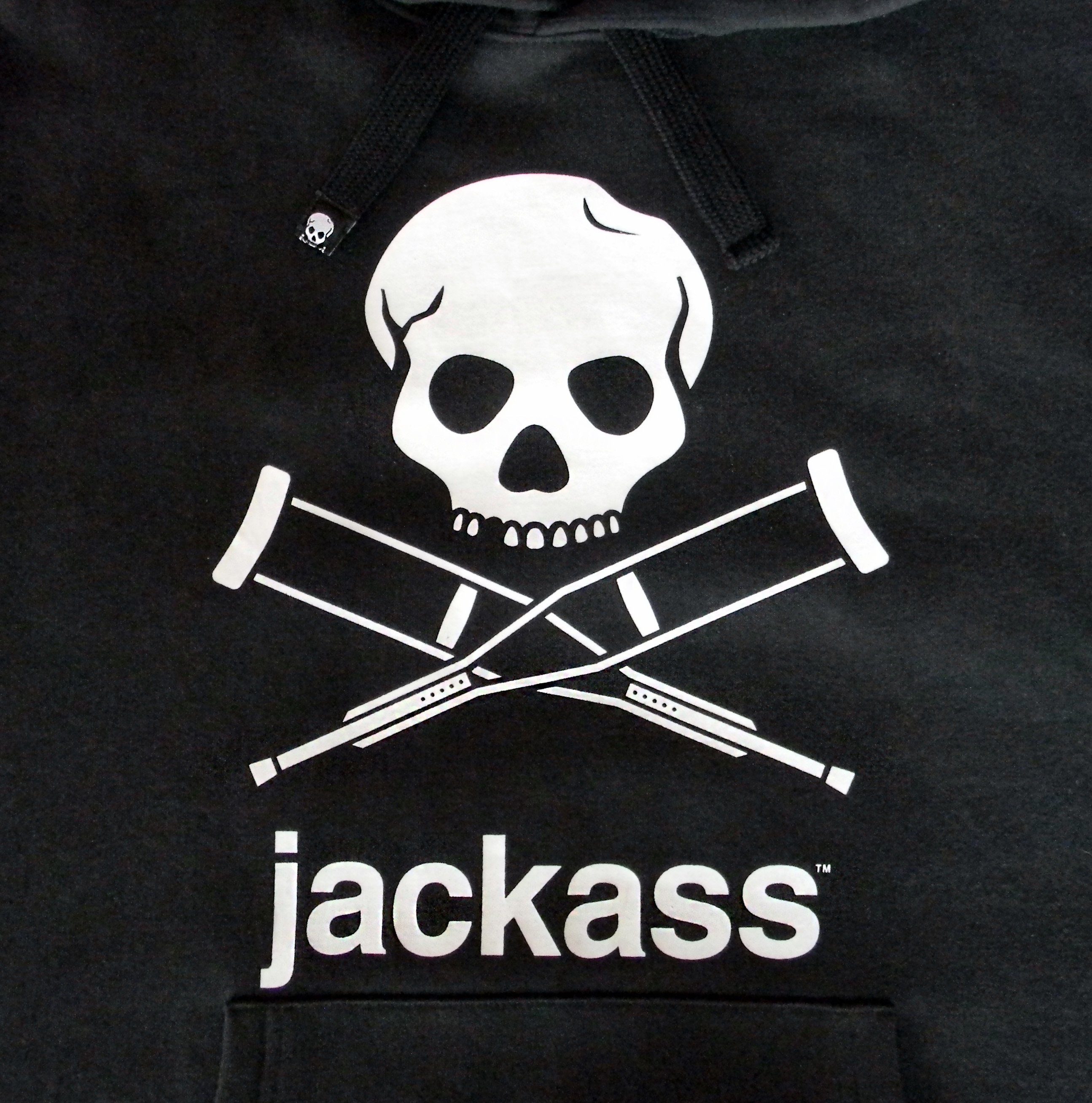 Schwarz, Frontprint Stück) Skull, mit Herren Hoodie, Kapuzensweatshirt Jackass, Classic (Stück, 1-tlg., jackass