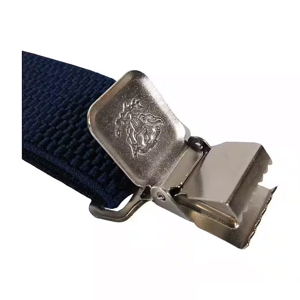 Ware aus aller Welt Hosenträger blau starke Y Hosenträger 40 mm breit mit starke Krallenclips