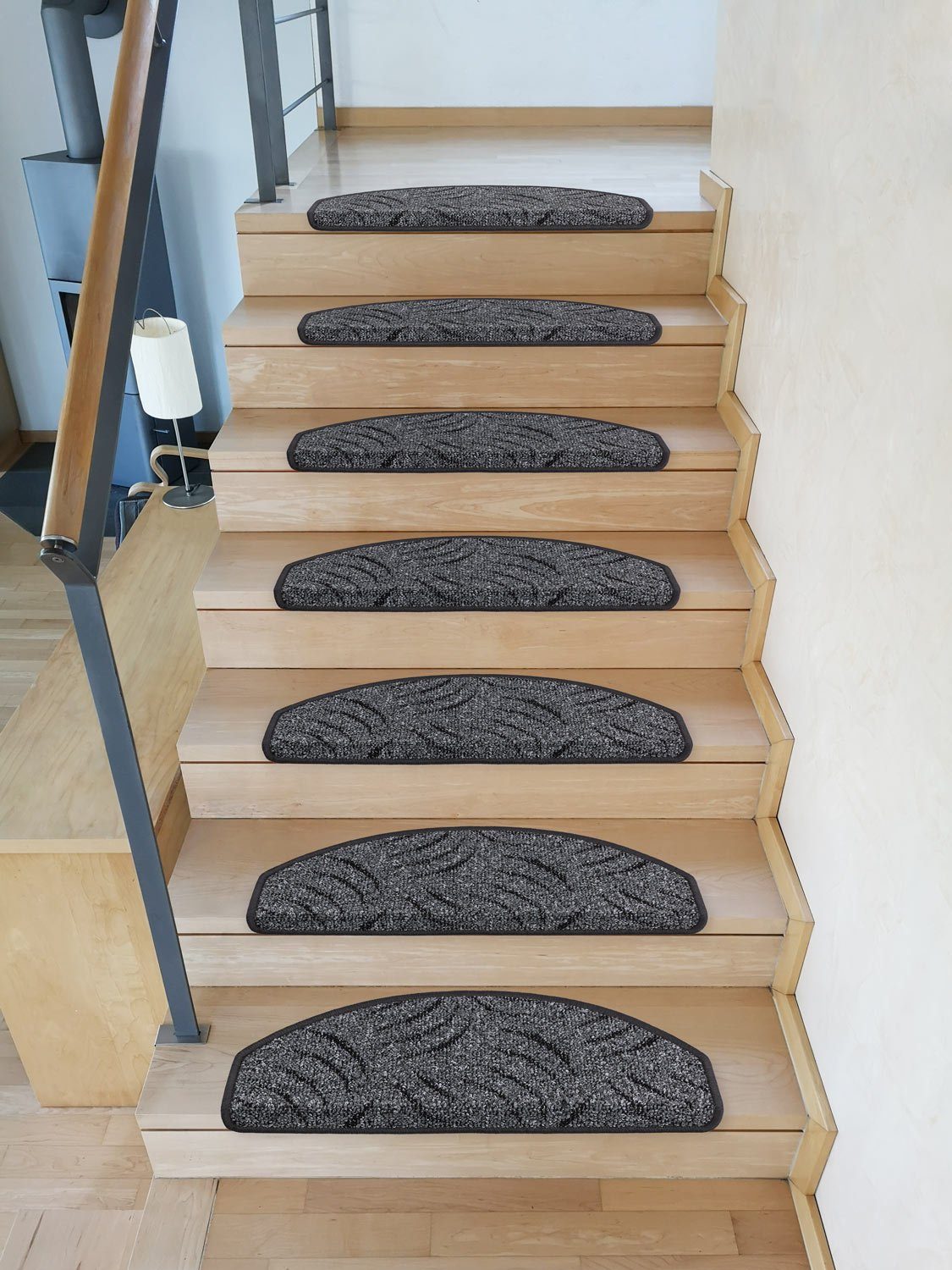 Metzker® Stufenmatte Stufenmatten Prerow, halbrund, Höhe: 6 mm, 15 Stück im Set - Anthrazit