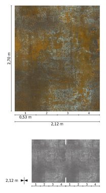 Newroom Vliestapete, [ 2,7 x 2,12m ] großzügiges Motiv - kein wiederkehrendes Muster - nahtlos große Flächen möglich - Fototapete Wandbild Metall Rost Eisen Made in Germany