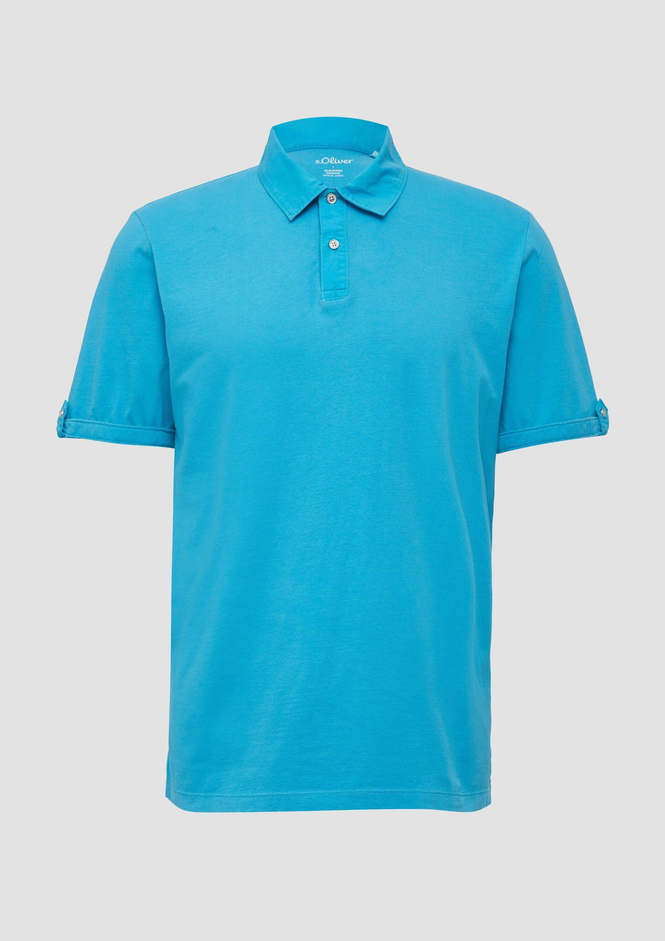 s.Oliver Kurzarmshirt Polo-Shirt Jersey-Poloshirt mit Ärmel-Detail