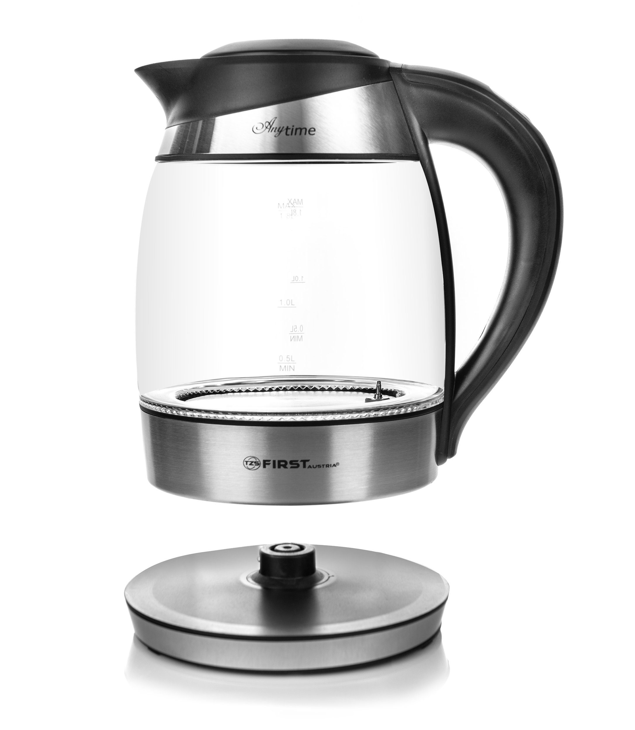 Verda Wasserkocher 1,8 Liter, 2200W – Glaskessel Mit Edelstahlboden, LED-Beleuchtung, Kabellos
