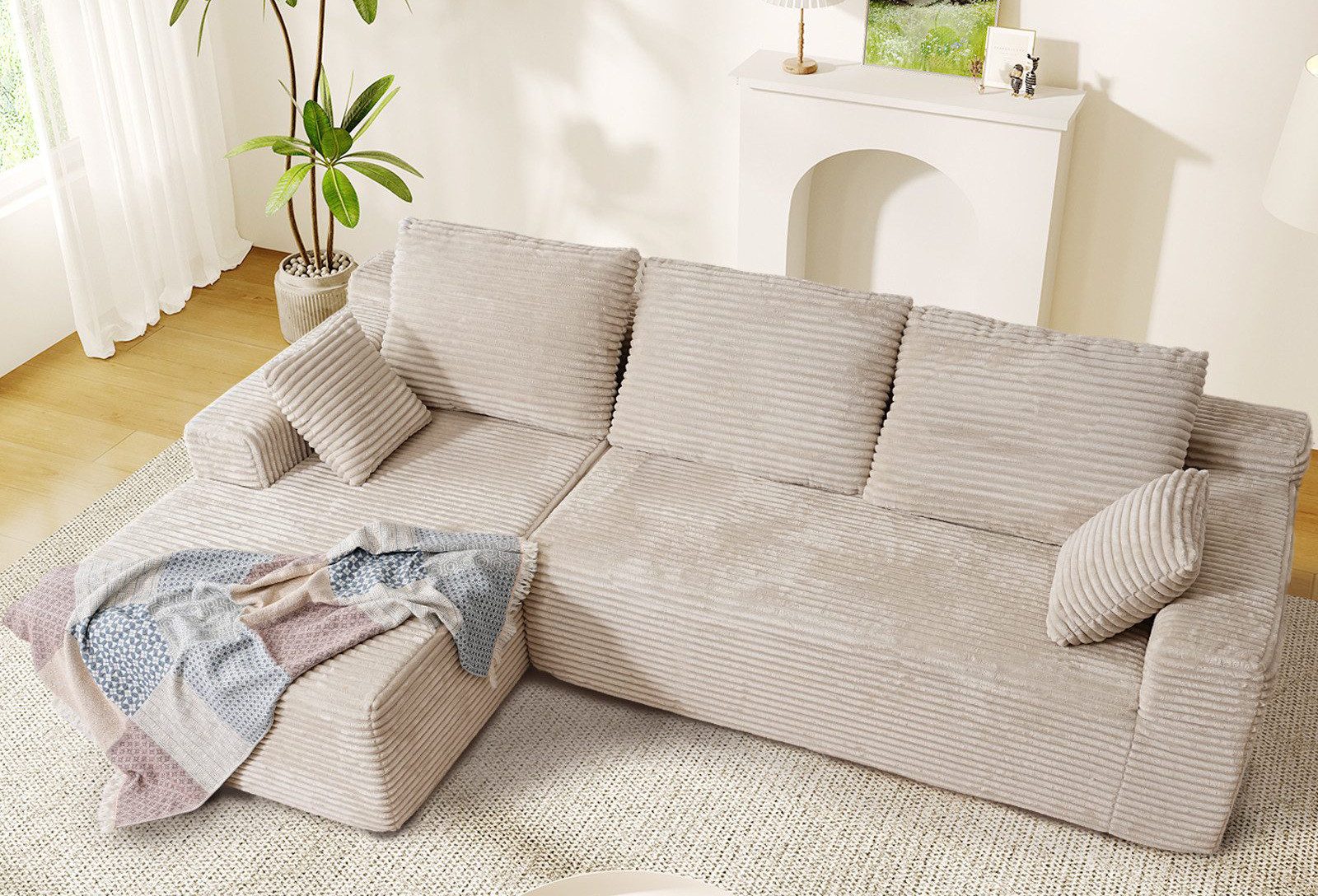 Patbrela Ecksofa Linkseckiges Sofa 263 x 171 x 59 cm, modular konfigurierba günstig online kaufen