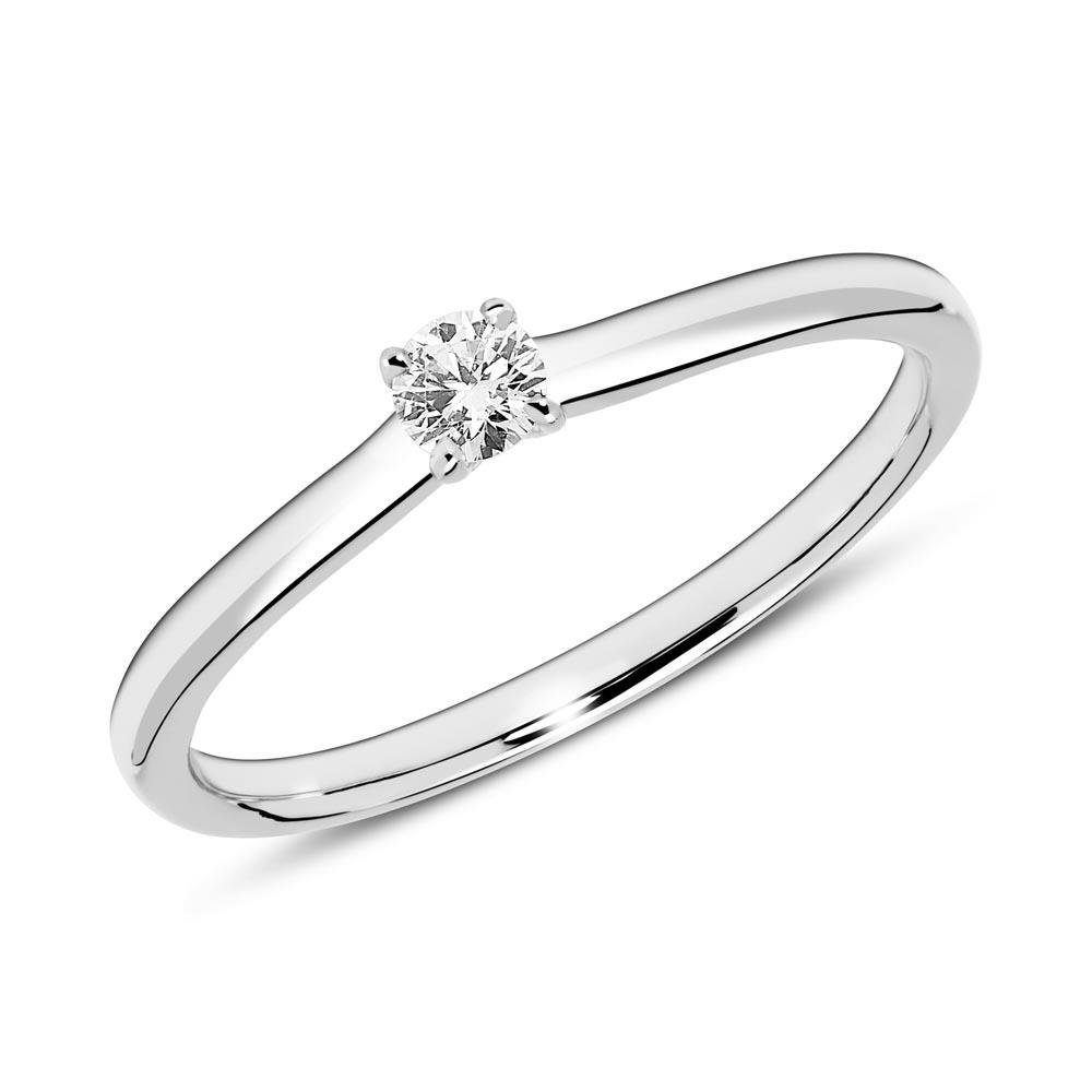Unique Goldring 585er Weißgold Solitär...