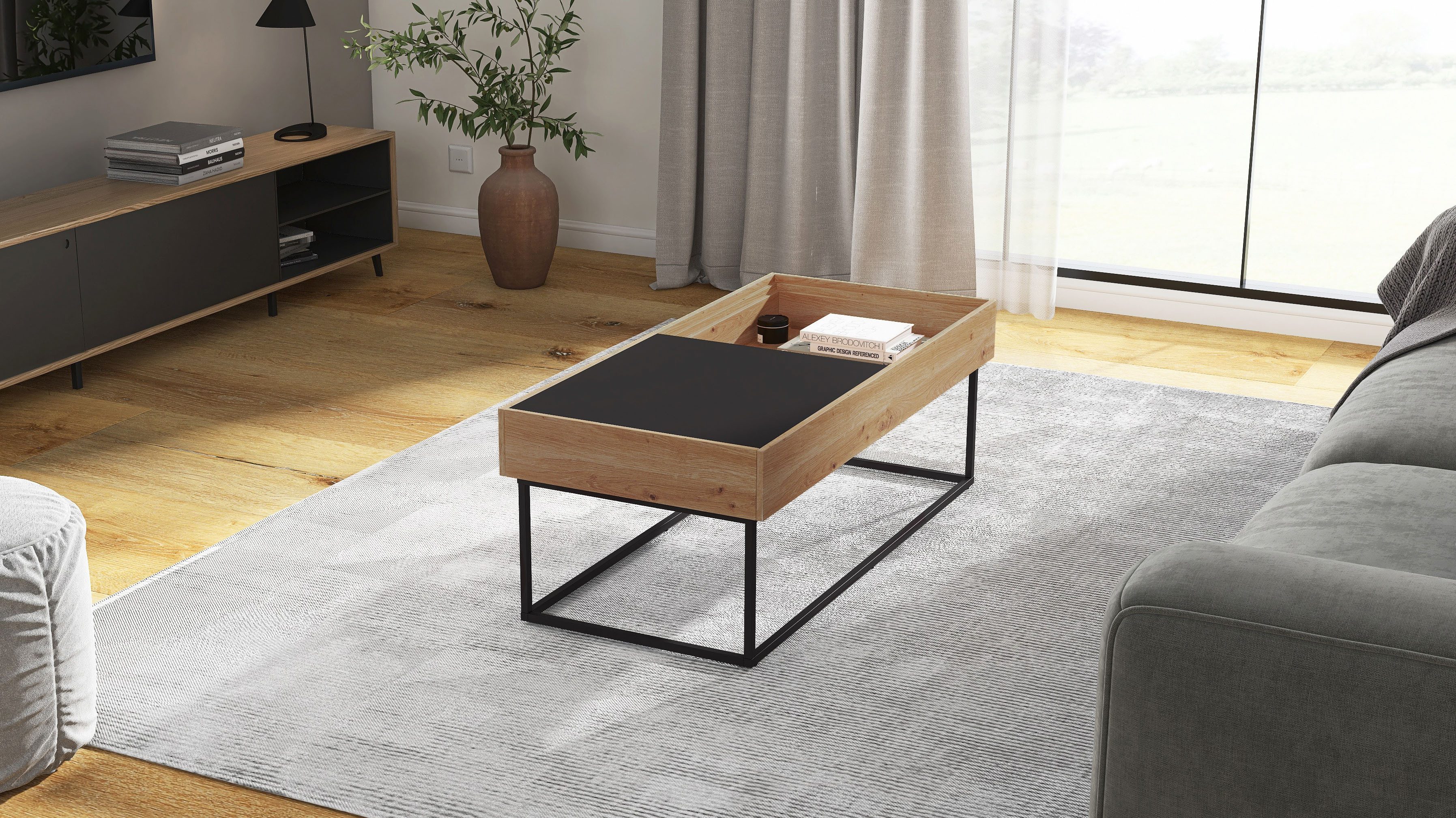 Inter Link Couchtisch Filora (1-St), Industrial Style, Stauraum, BxTxH: ca. 110 x 50 x 40 cm