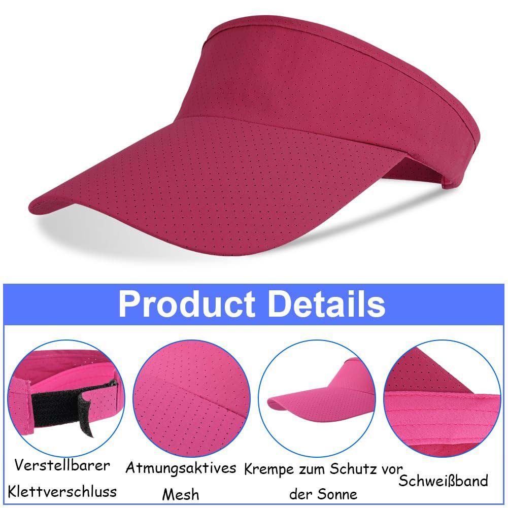 Zaewry Schirmmütze Visor Cap Herren und Damen, Atmungsaktiv und Schweißabsorbierend