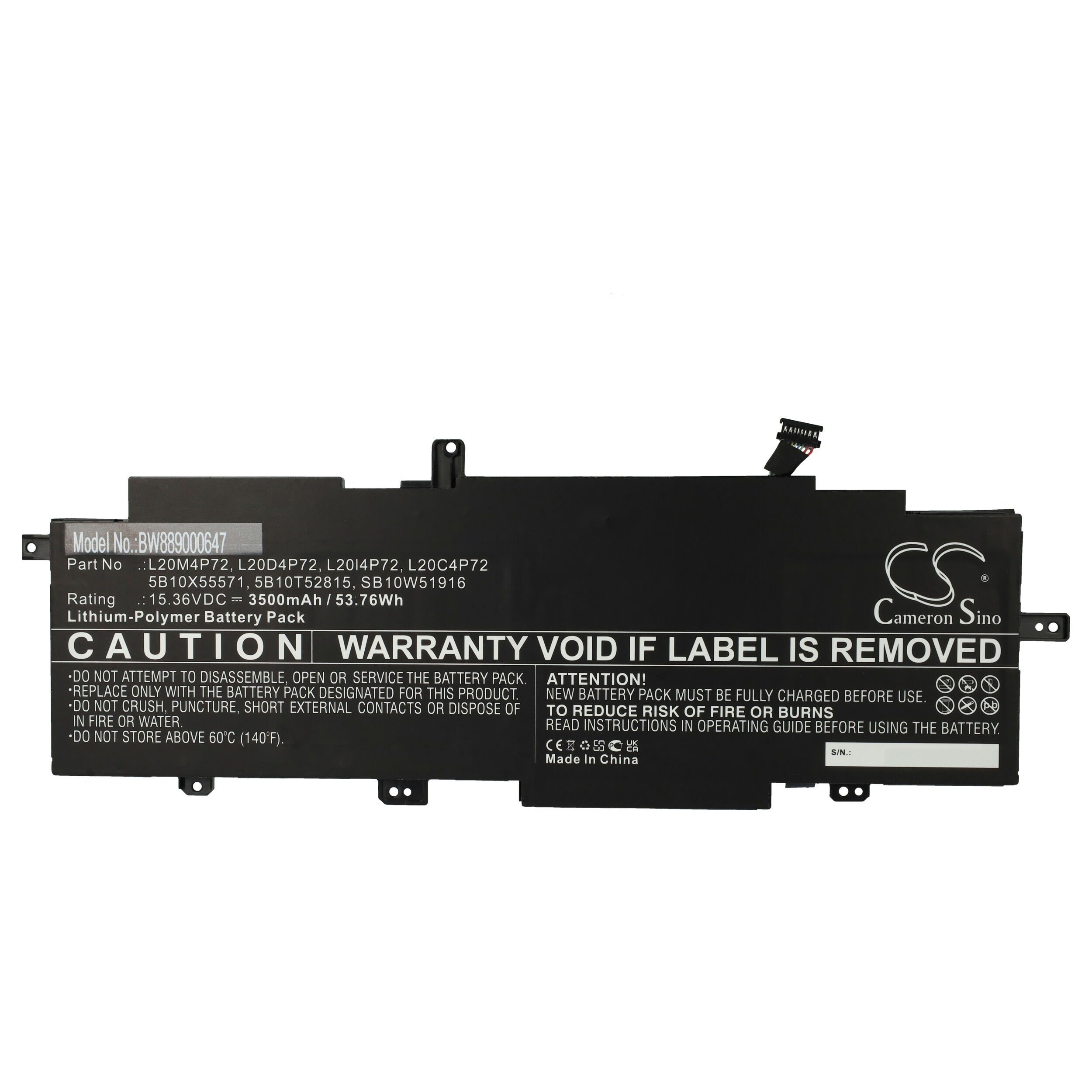 vhbw kompatibel mit Lenovo TP00131AUC, TP00131B Laptop-Akku Li-Polymer 3500 mAh (15,36 V)