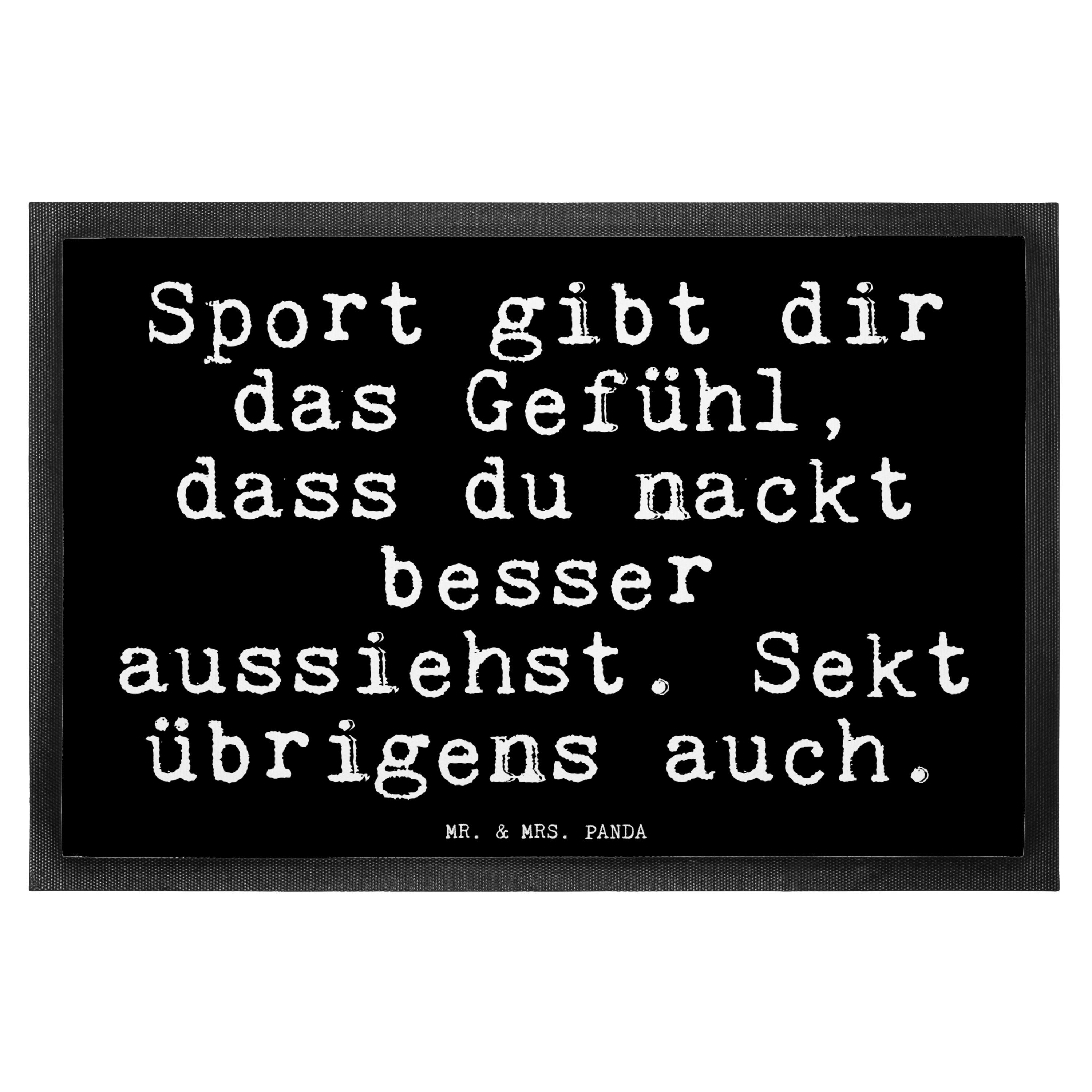 Mr. & Mrs. Panda Fußmatte Sport gibt dir das... Schwarz Geschenk