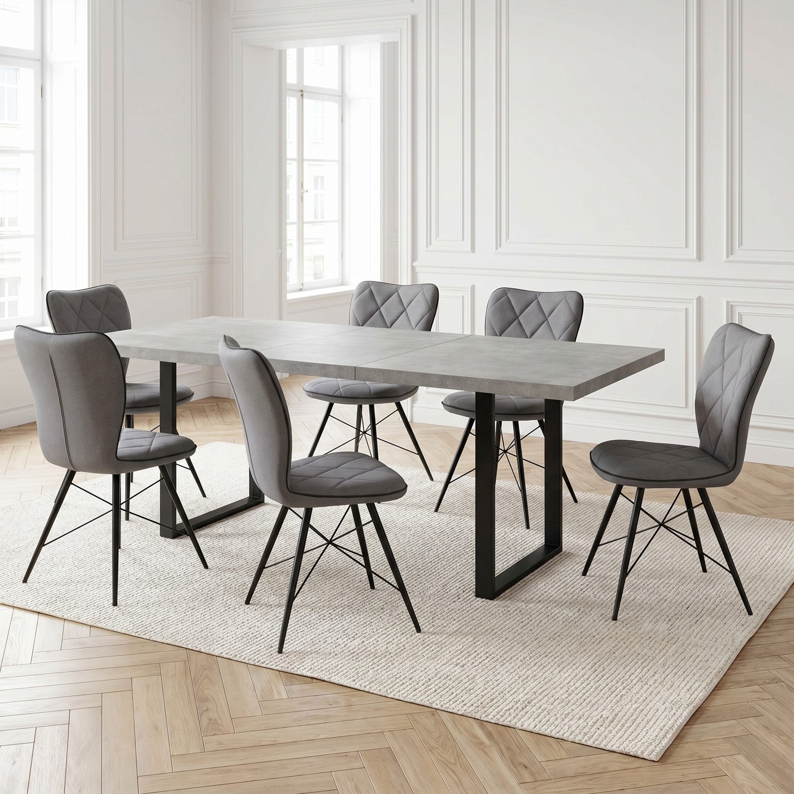 Jiexi Esszimmerstuhl Esszimmerstuhl, moderner Stuhl, Stoffmaterial, bequemes Schwammkissen