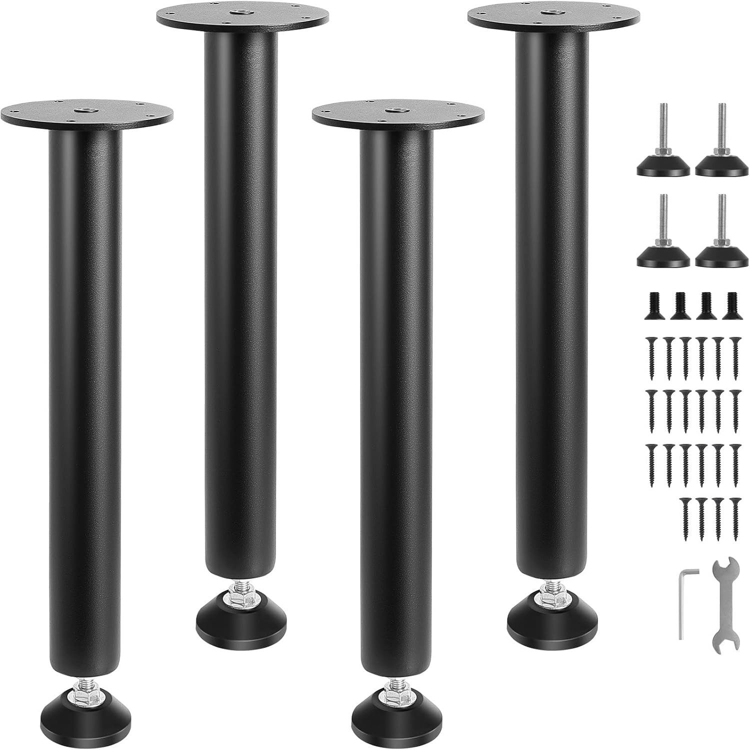 GarveeMore Tischbein Tischbein 4er Set Schwarzes verstellbares Bein, 76cm Tischfüße - Möbelfüße