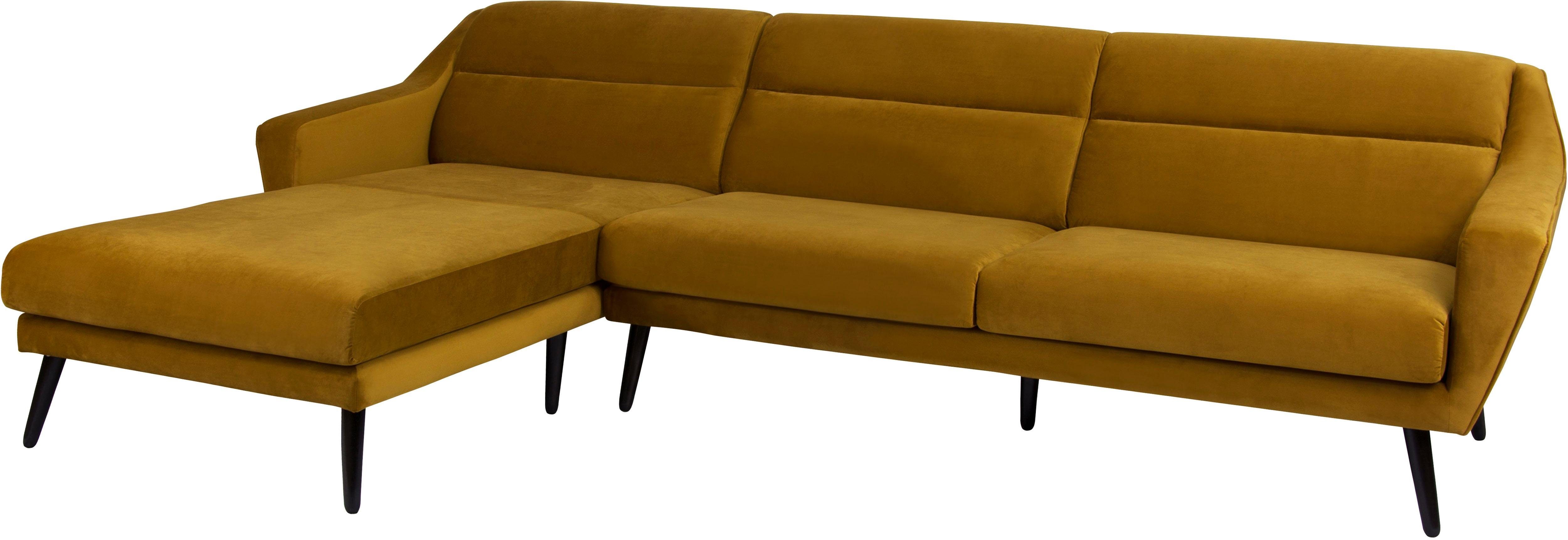 OTTO home Ecksofa Bille L-Form, mit Naht im Rückenkissen und Beinen aus Eichenholz