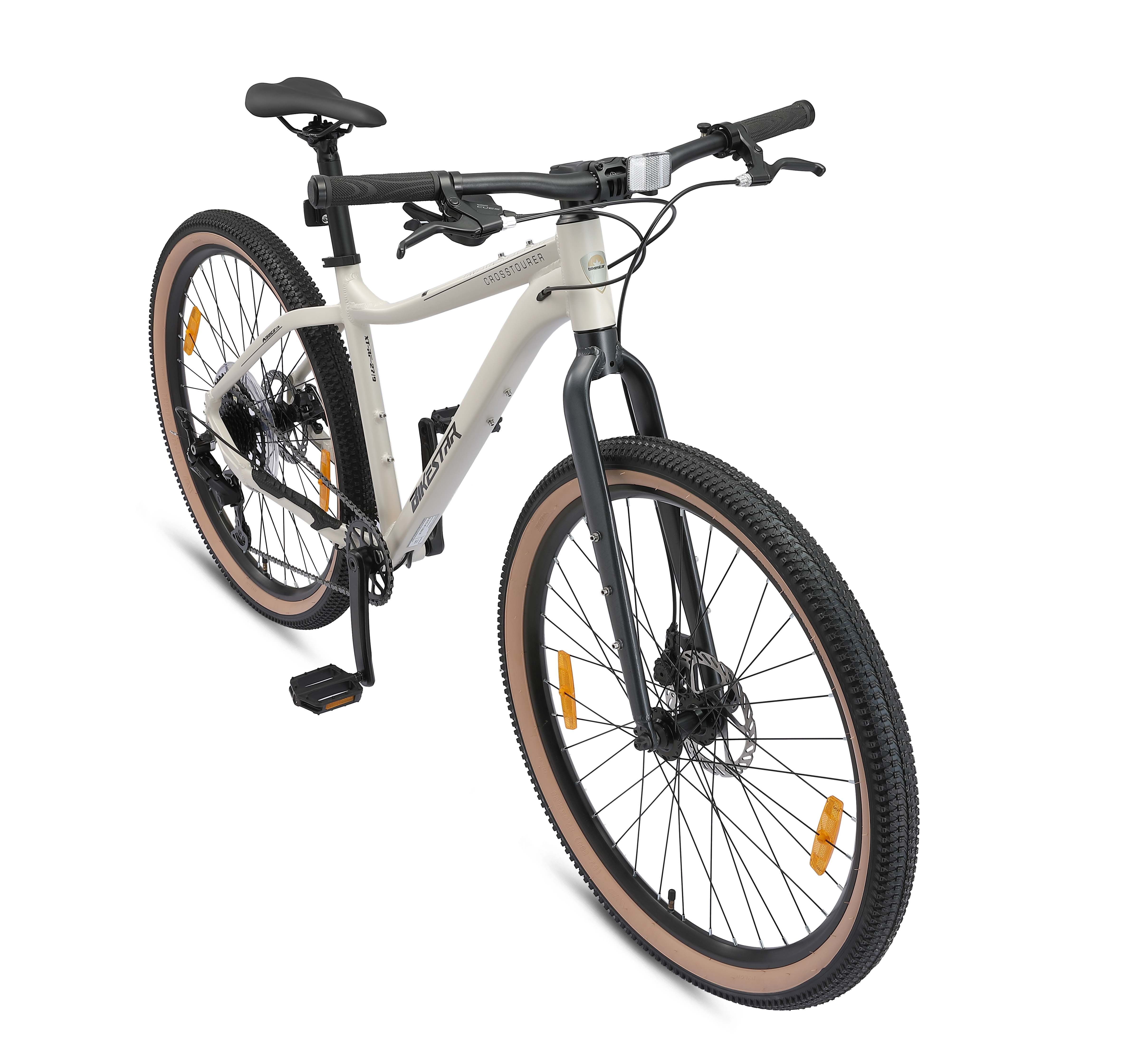 Bikestar Mountainbike 27.5 Zoll, ab 164 cm, Aluminium, Damen, Herren, 9 Gang Shimano RD-U4000 Schaltwerk, Kettenschaltung, Scheibenbremse, Rahmen 43.2 cm, Hardtail