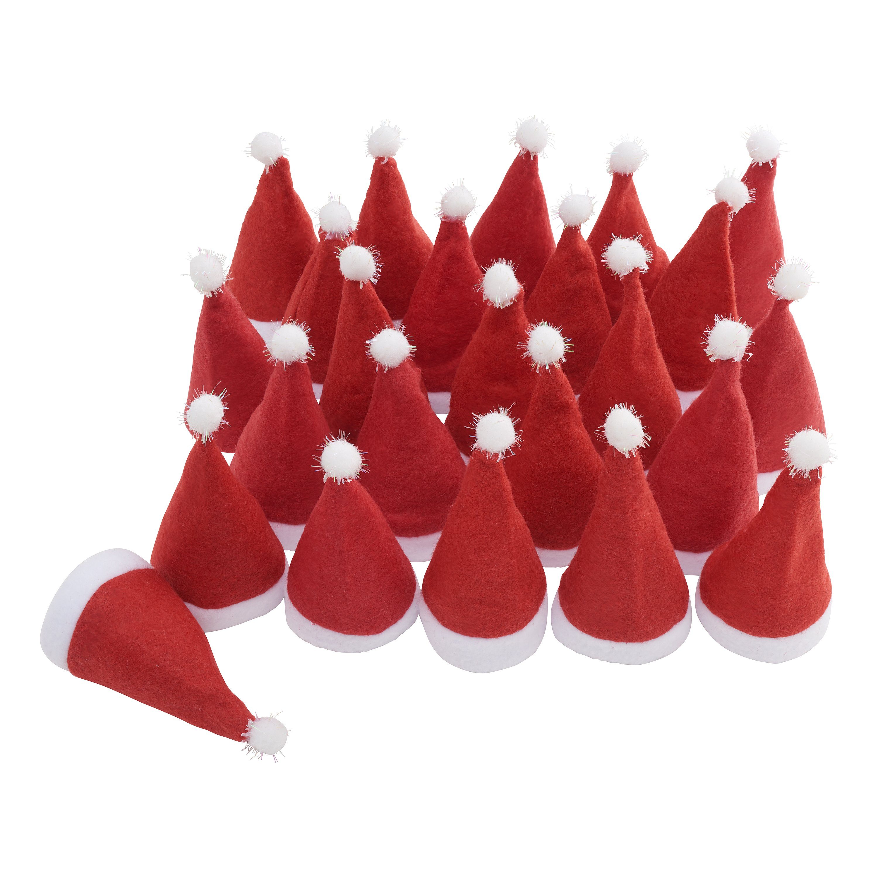 VBS XXL Puppenkleidung Weihnachtsmützen, 24 Stück