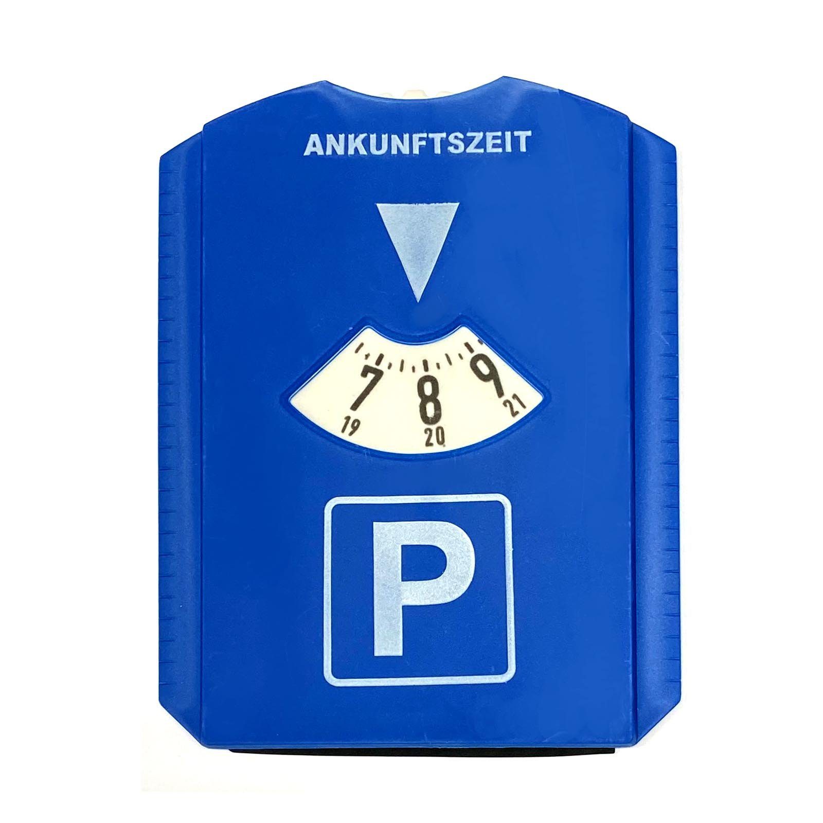 HAC24 Parkscheibe 10x Parkscheibe mit Eiskratzer und Gummilippe Kunststoff Auto Parkuhr, 15,5x12 cm Blau