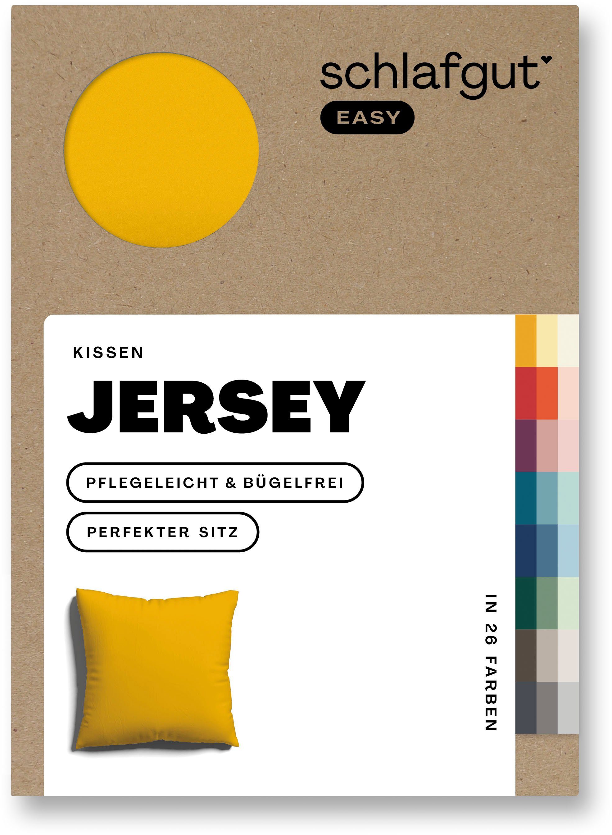 Schlafgut Kissenbezug EASY JERSEY Kissenhülle 100% Baumwolle, weicher Edel-Jersey, bügelfrei, (1 Stück), mit farblich angepasstem Reißverschluss, pflegeleicht, formstabil