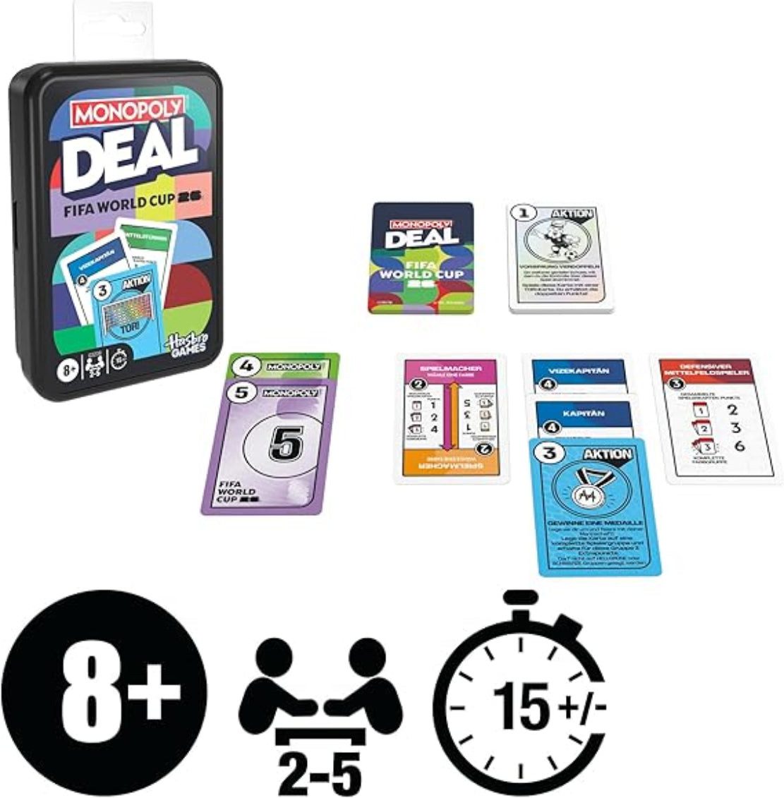 Hasbro Spiel Monopoly Deal FIFA World Cup 2026 – Kartenspiel ab 8 J.