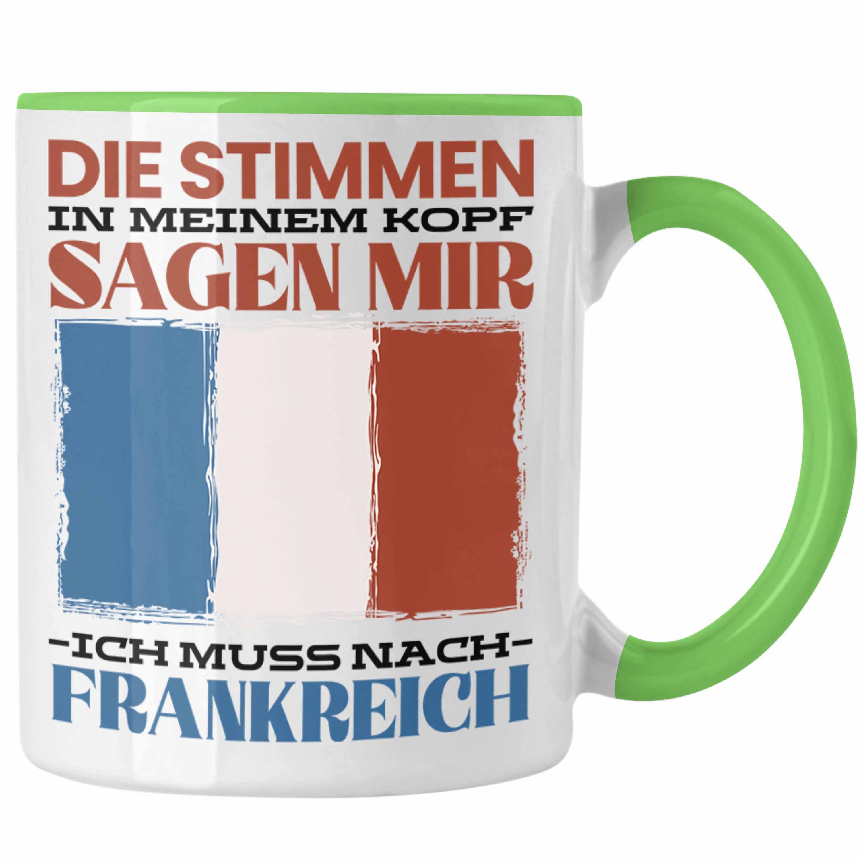 Trendation Tasse Geschenk Heimat Frankreich Spruch Grün France Franzose Geschen Urlaub Tasse