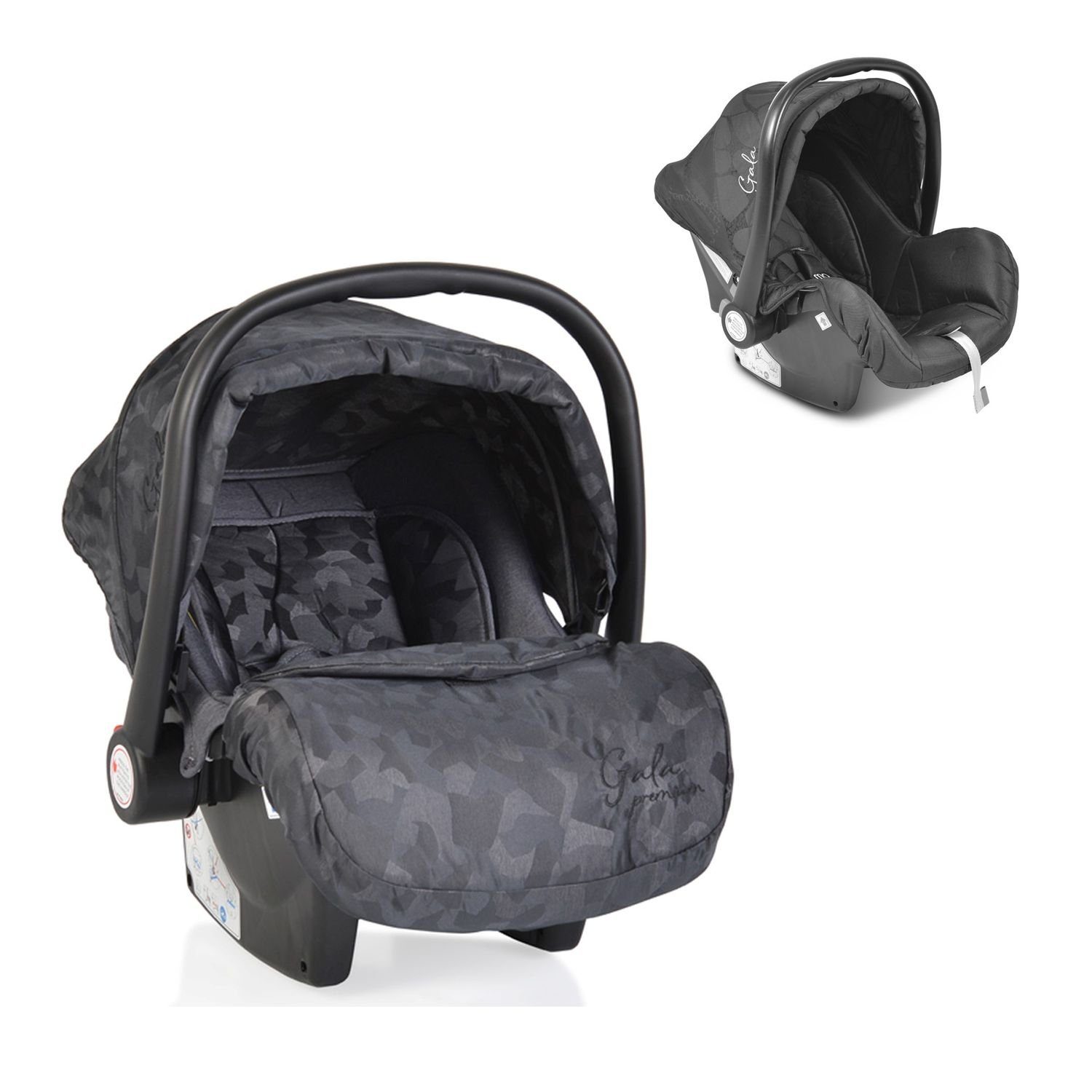 Moni Babyschale Babyschale Gala Premium, Gruppe 0+, bis: 13 kg, (0 - 13 kg), Fußabdeckung, Sitzpolster dunkelgrau