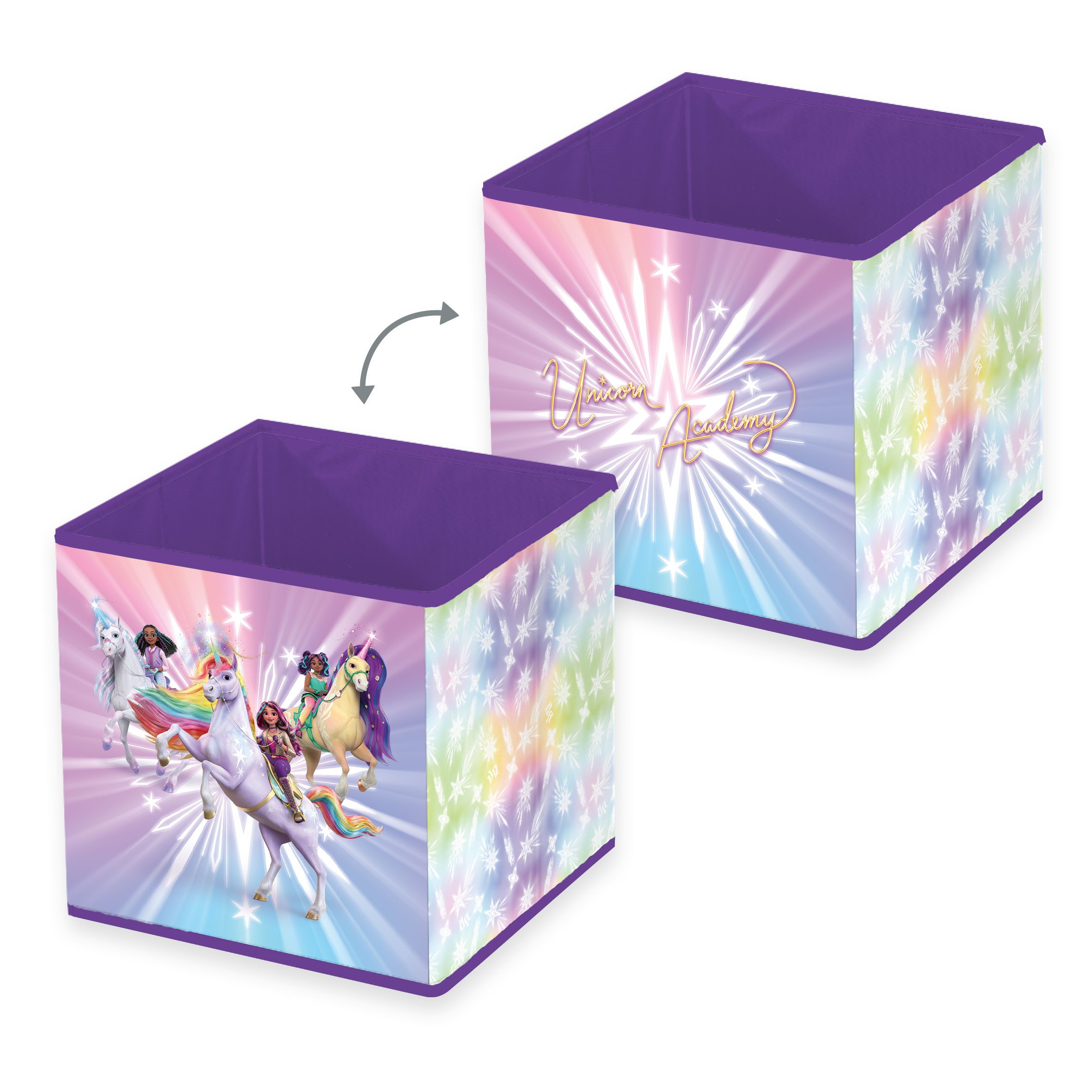 Stoffschmiede Aufbewahrungsbox - Unicorn Academy ‘Magic’ – 30x30x30 cm