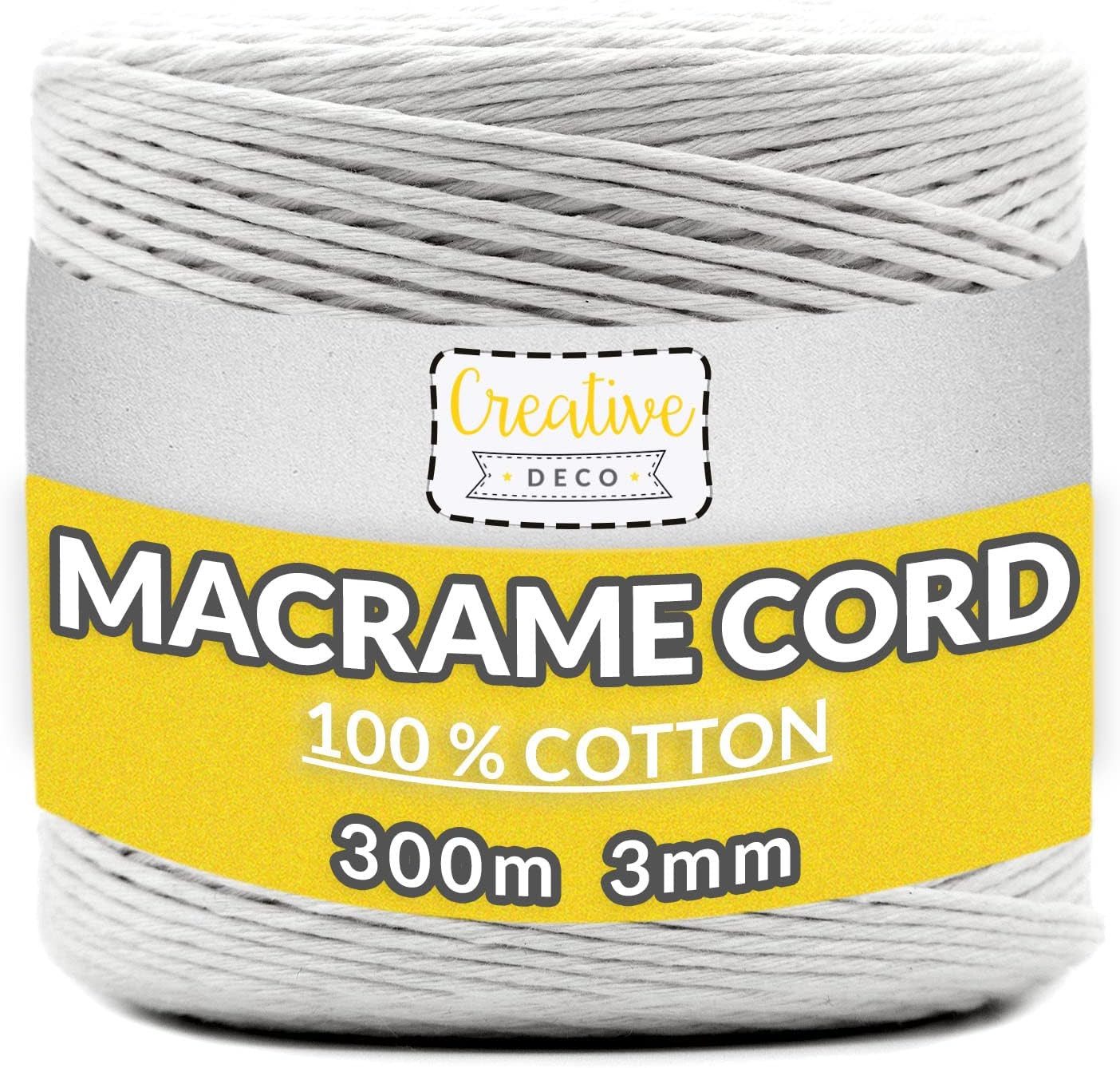 Creative Deco 300m Makramee Garn 3mm, 12-lagig Schnur Nähgarn, 300,00 m