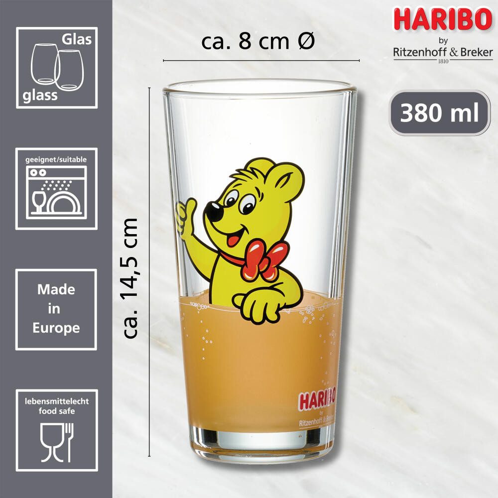 Ritzenhoff & Breker Becher Haribo Thumbs Up Orange 380 ml, Glas