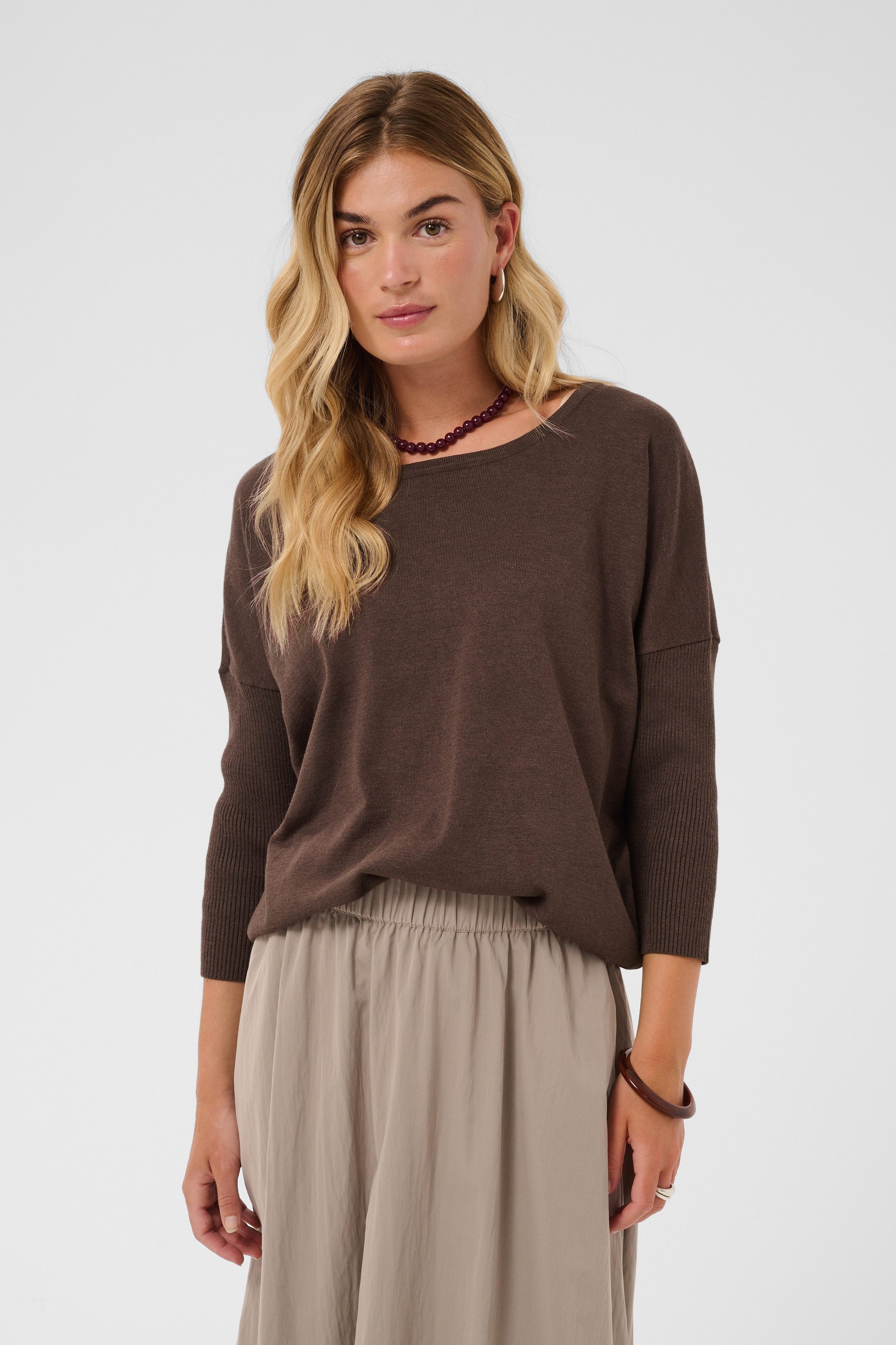 Saint Tropez Rundhalspullover A2561, MilaSZ R-Neck Viskosemischung, Casual fit