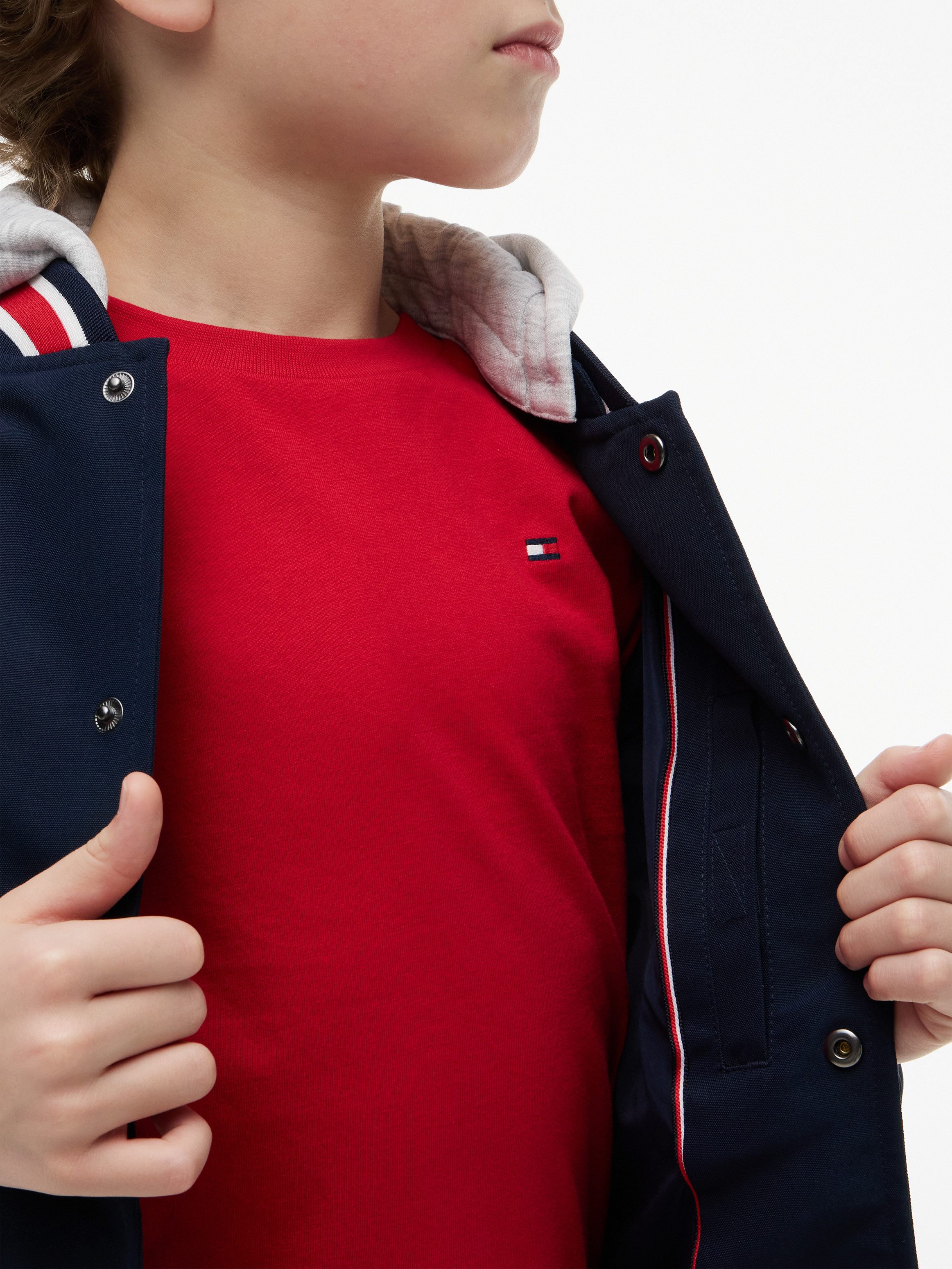 Tommy Hilfiger Bomberjacke abnehmbare Kapuze, Regular Fit, Kinder bis 16 Jahre