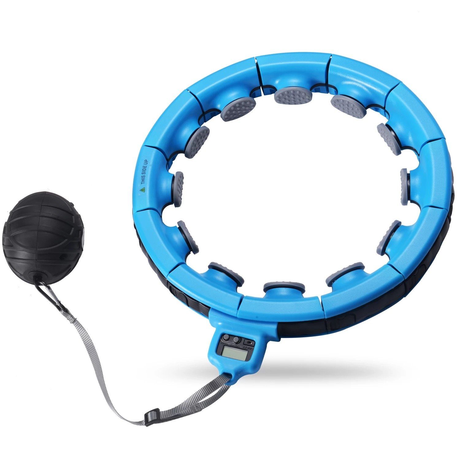 Technofit Hula-Hoop-Reifen Smart Hula Hoop Bauchtraining hoher Kalorienverbrauch, Individuell anpassbar und zum zusammenstecken blau