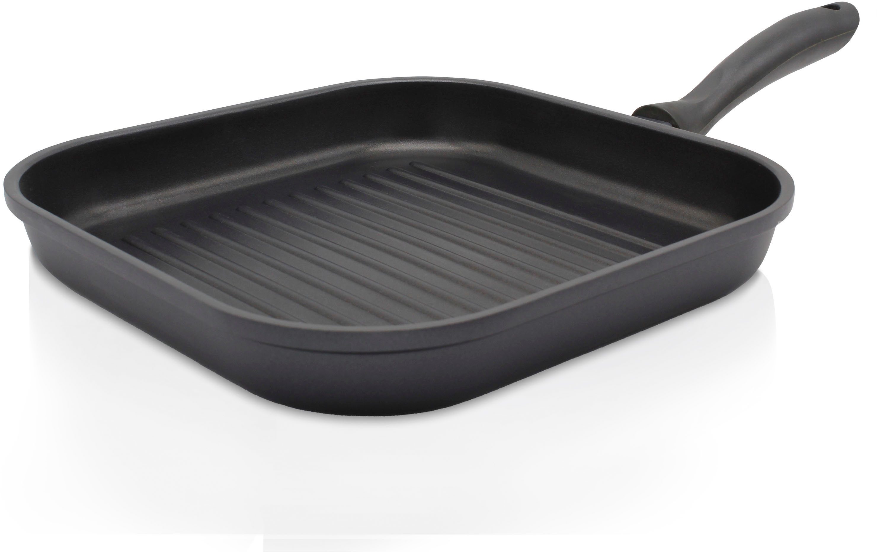 Krüger Steakpfanne Aluguss Grill-/ Steakpfanne LEIPZIG, 28 x 28 cm, Aluminiumguss (1-tlg), hochwertige Antihaft-Versiegelung