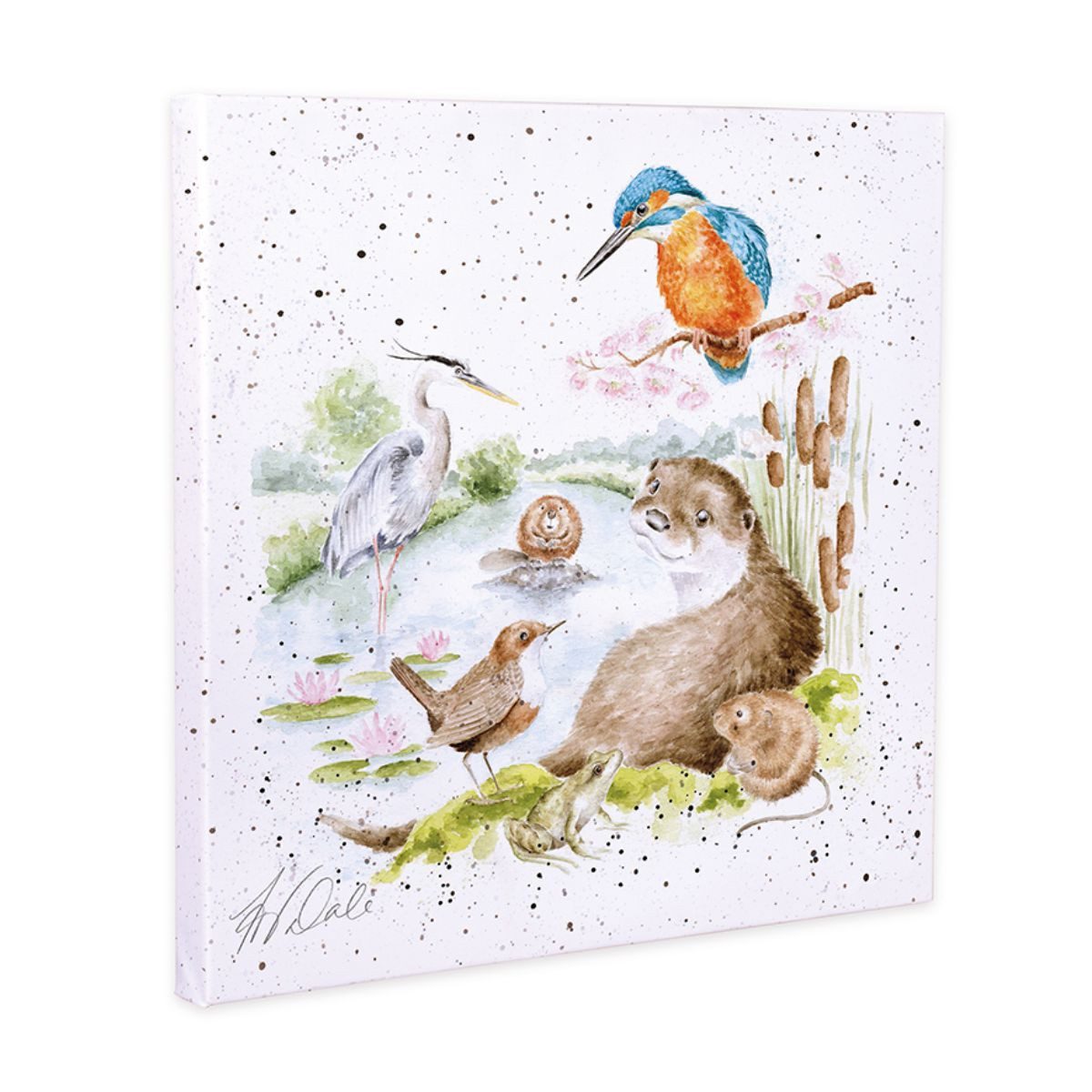Wrendale Leinwandbild Wrendale Designs Bild Kunst-Druck auf Leinwand Am Flußufer