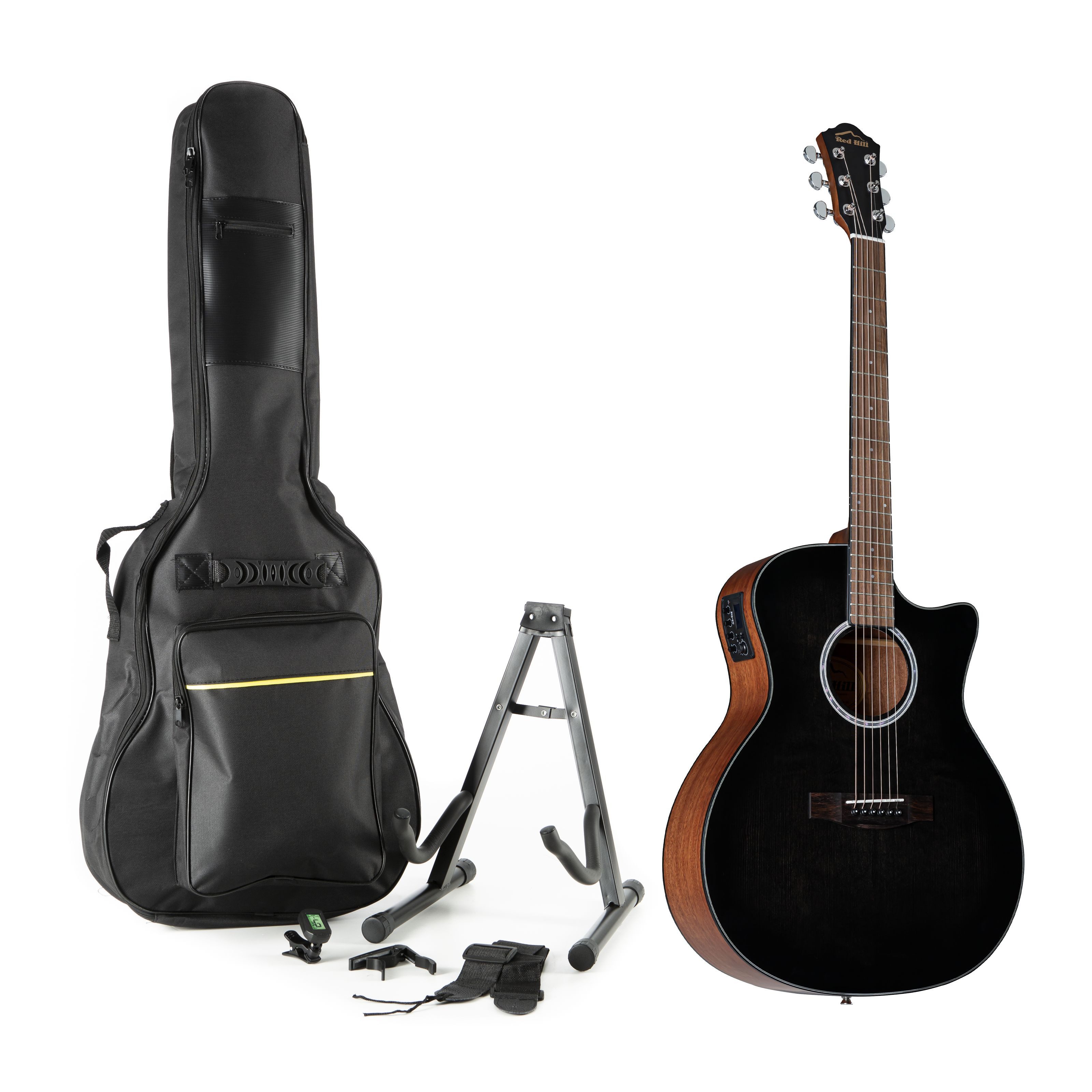 Red Hill Westerngitarre, Westerngitarren, Westerngitarren-Sets, AF-Blacktop - beginner set acoustic guitar-Set