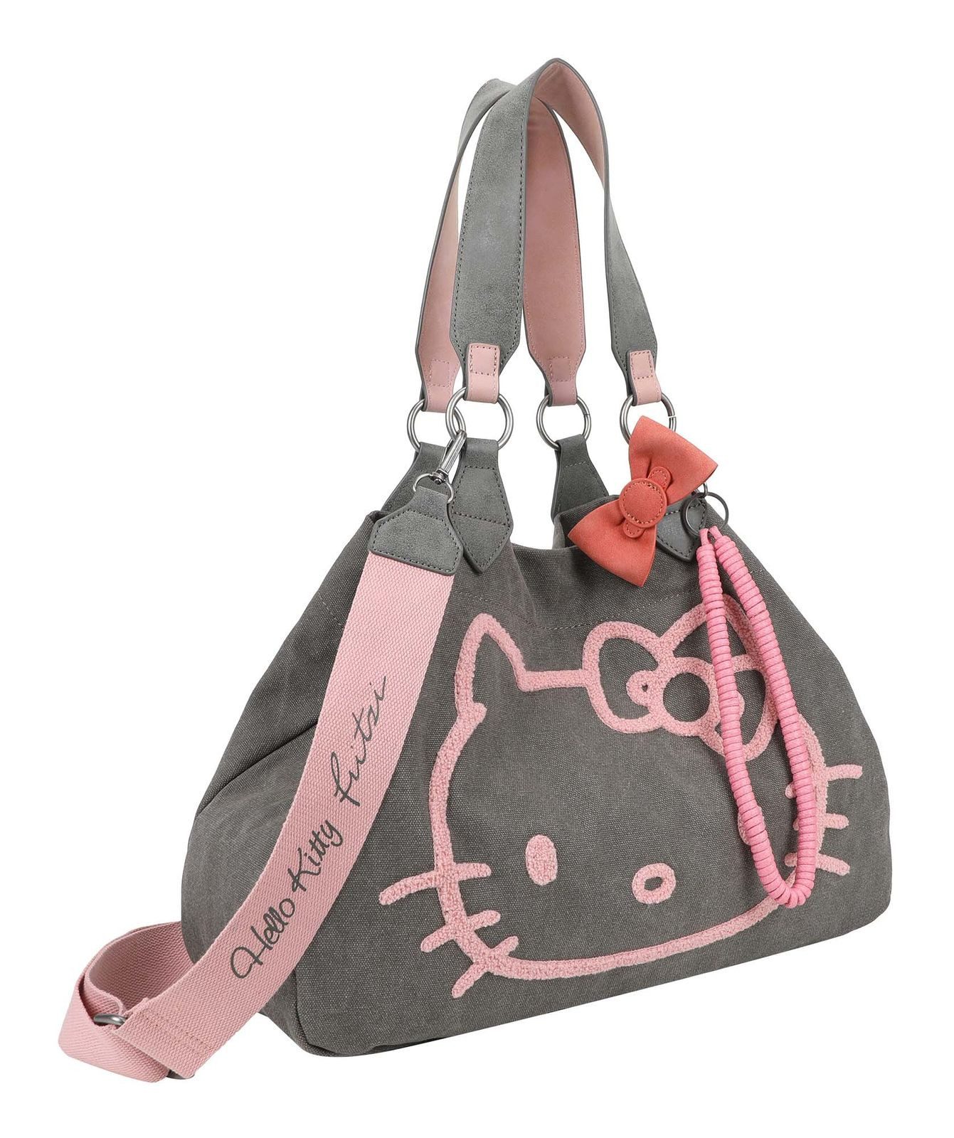 Fritzi aus Preußen Schultertasche Hello Kitty Head Flocked Canvas günstig online kaufen